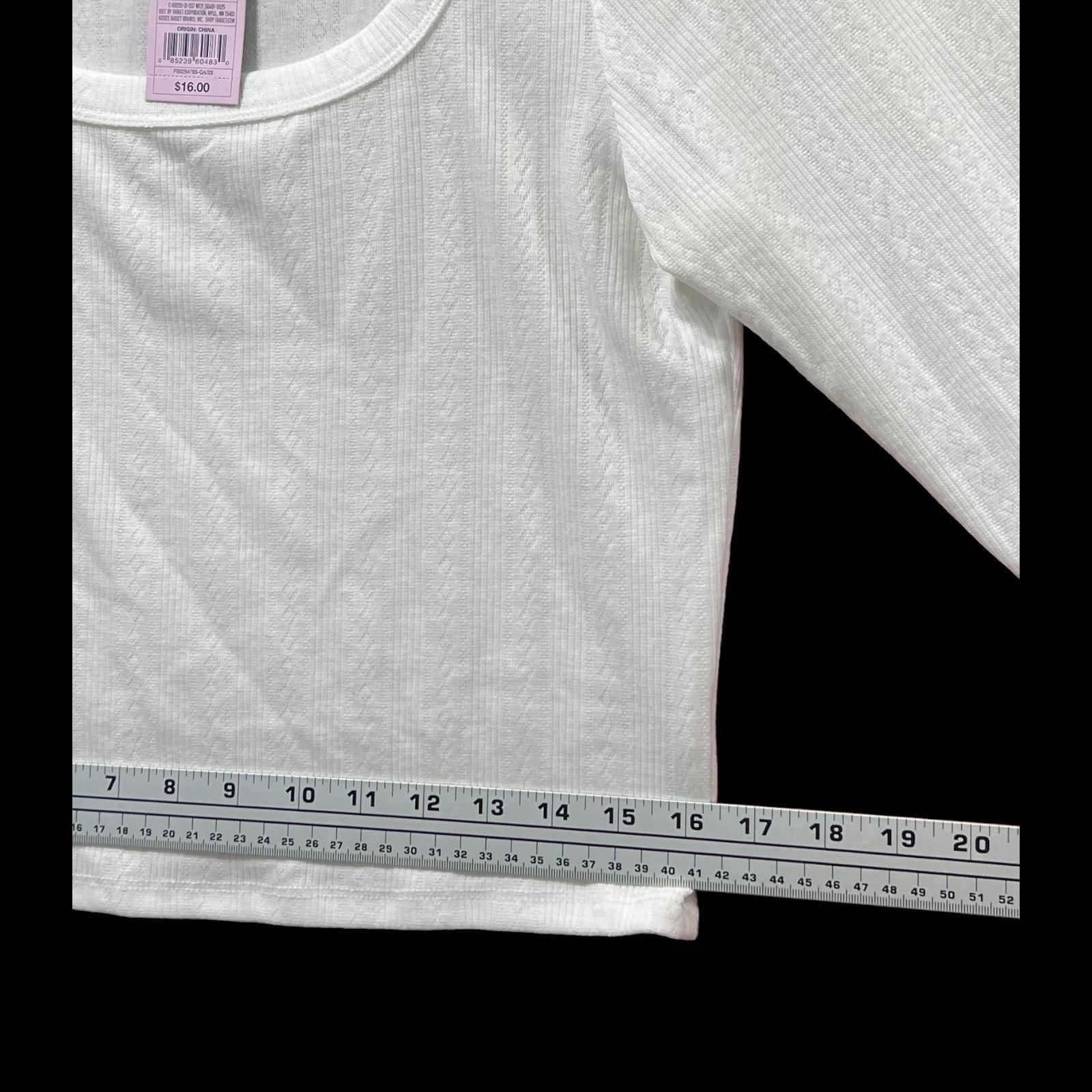 Other Wild Fable - Women's Long Sleeve Square Neck Pointelle T-Shi Size XL / US 12-14 / IT 48-50 - 6 Thumbnail