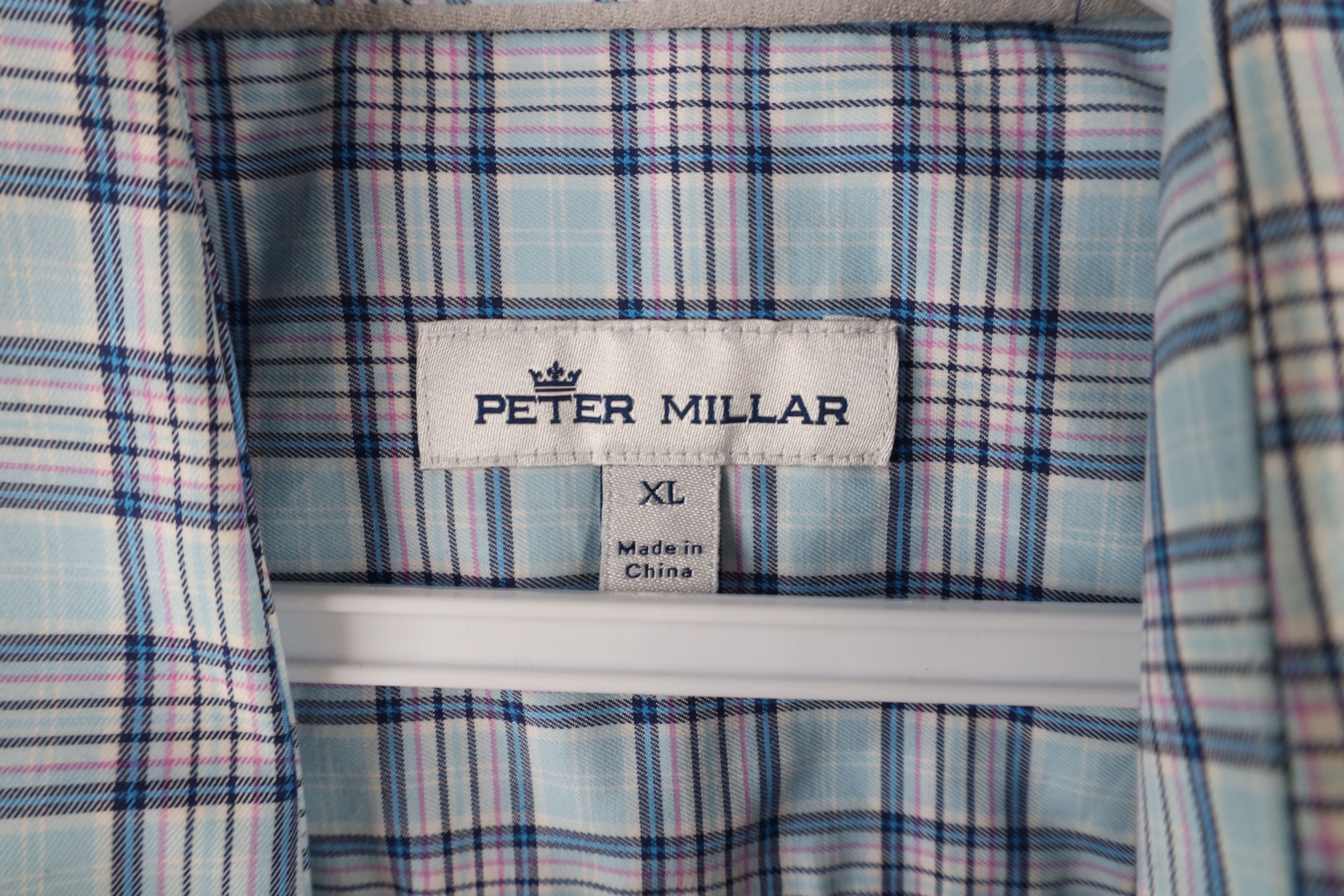 Peter Millar × Vintage Peter Millar Collared Long Sleeve Button Shirt Blue Plaid Size US XL / EU 56 / 4 - 5 Thumbnail