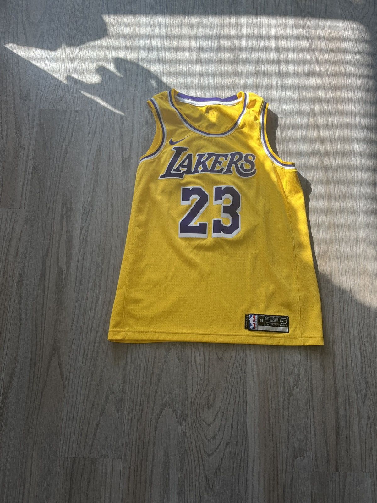 image of 2020 Nike Lebron Los Angeles Laker Jersey / Champ Szn in Yellow, Men's (Size Large)