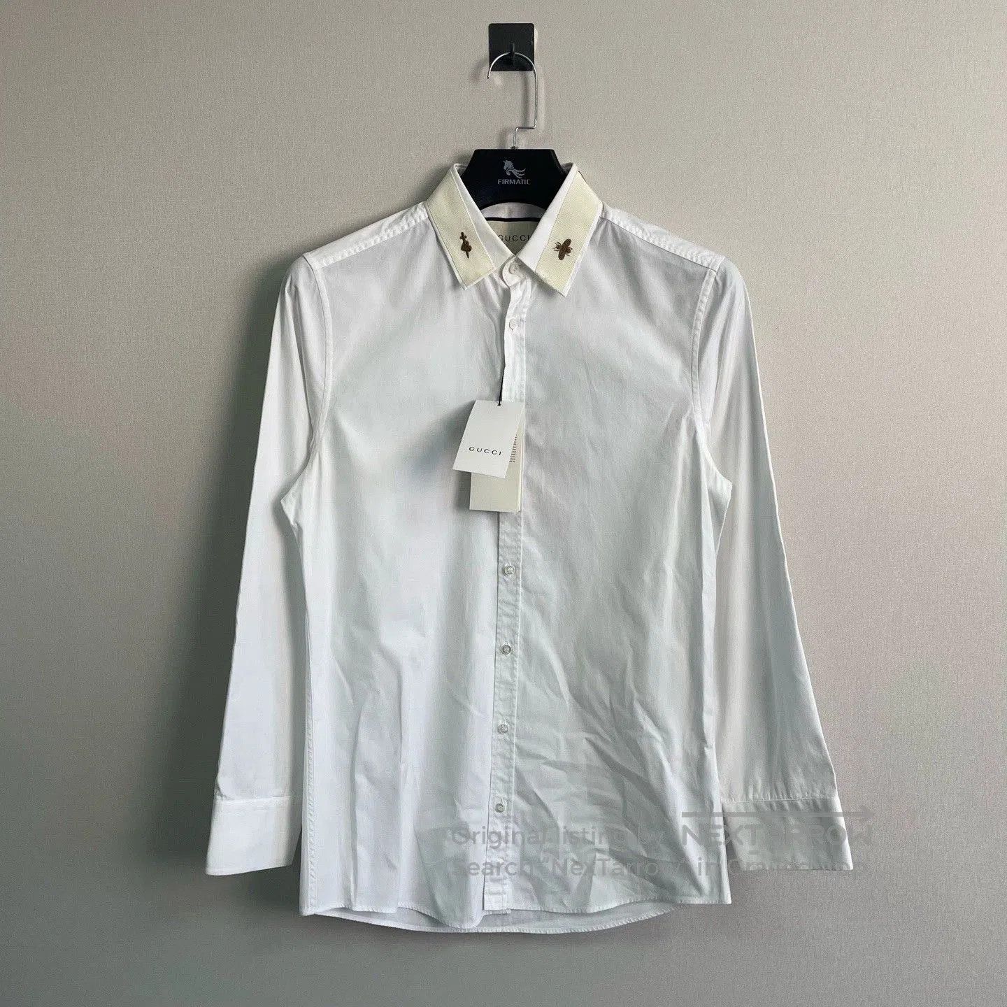 gucci embroidered long sleeve shirt with bee.