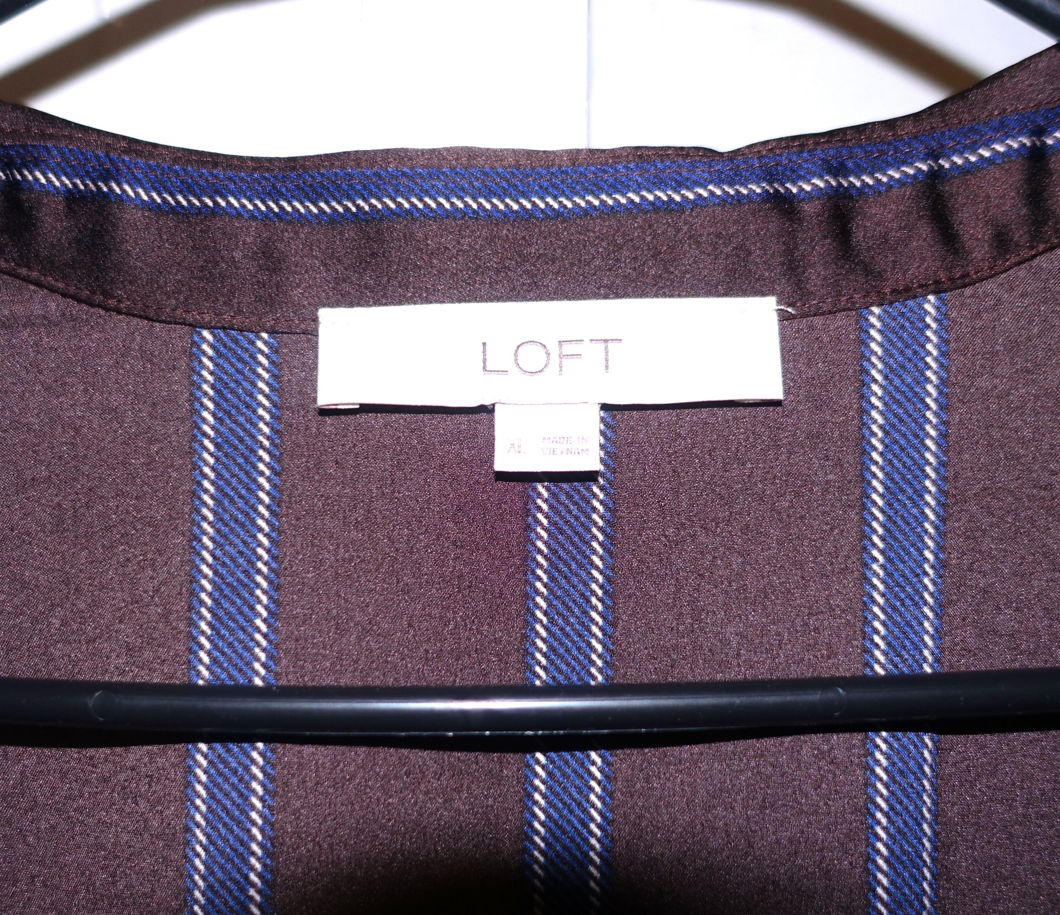 Loft Loft Chocolate Navy Blue Striped Wrap Dress XL Size XL / US 12-14 / IT 48-50 - 7 Thumbnail