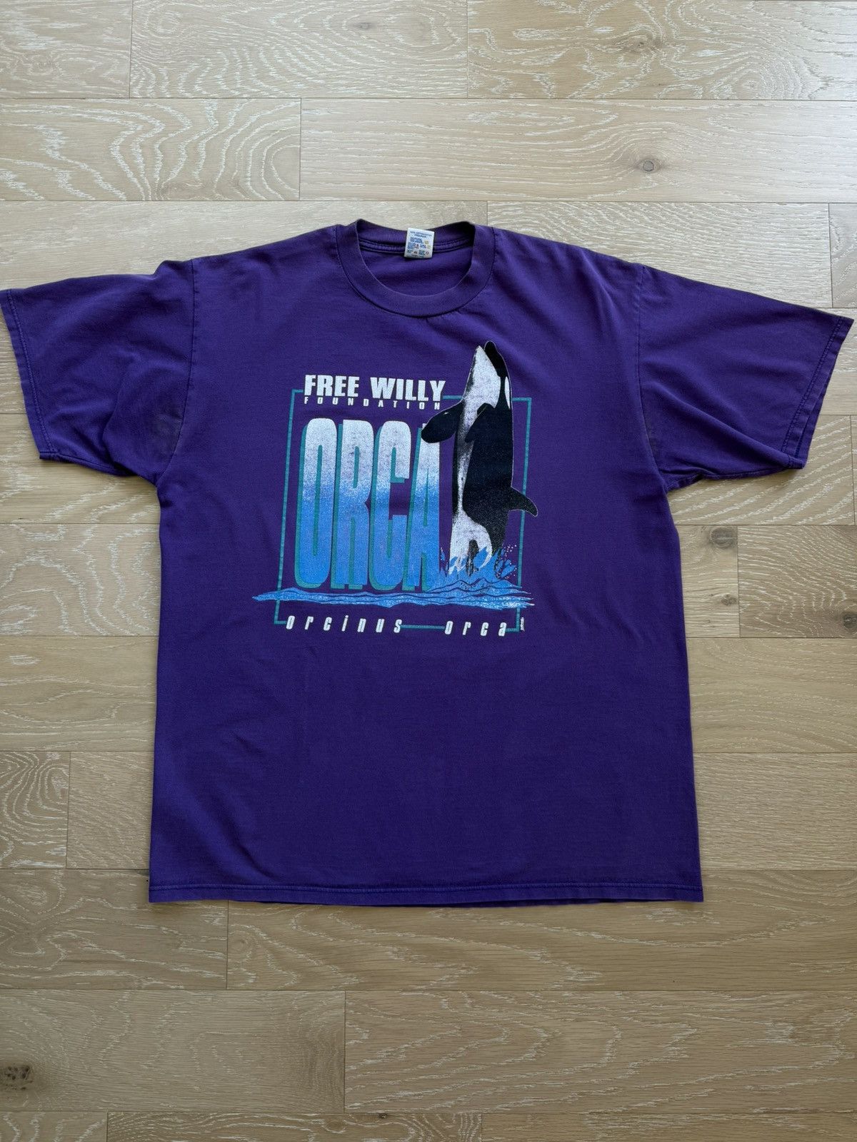 Jerzees Rare 90s Free Willy Foundation Orca Whale Vintage Shirt Size US XL / EU 56 / 4 - 13 Thumbnail
