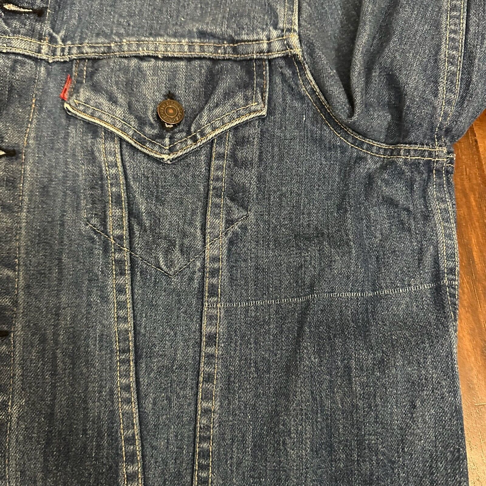 Levi's VINTAGE 80s LEVI'S Denim Trucker Jacket Blue Moto Rider Size US XL / EU 56 / 4 - 4 Thumbnail