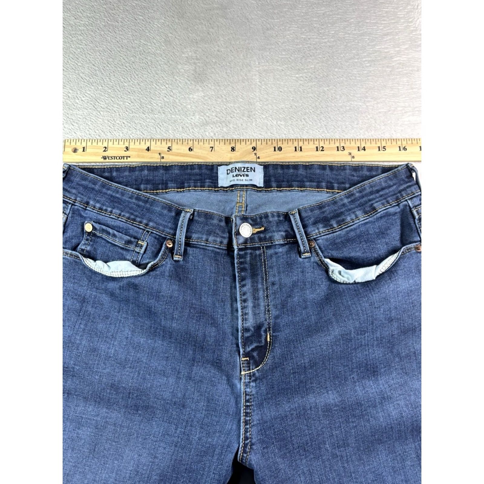 Denizen DENIZEN Jeans Women Mid Rise Straight Leg Stretch Sculpt 16s 16 Regular Blue Denim 5-Pocket City Vintage: No Size 38" / US 16 / IT 52 - 7 Thumbnail