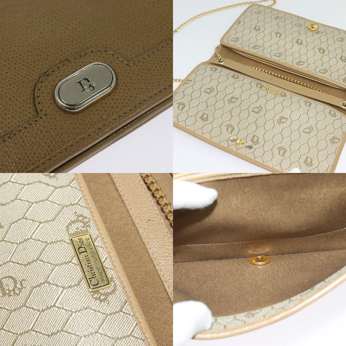 Dior DIOR Chain Shoulder Bag Leather Beige Gold Size ONE SIZE - 11 Thumbnail
