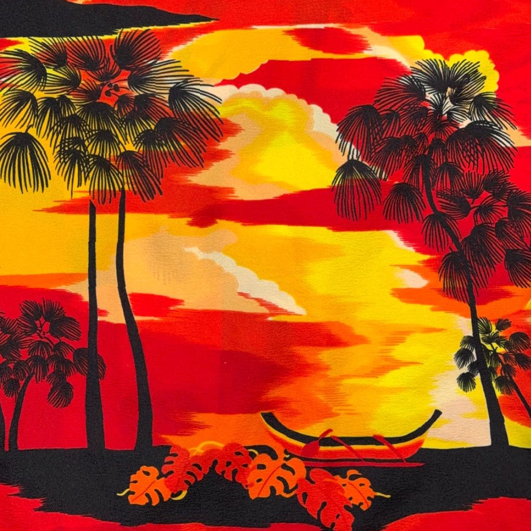 Vintage VINTAGE Islander Hawaiian Shirt Men's MEDIUM Red Yellow Orange Sunset USA 70s Shirt Size US M / EU 48-50 / 2 - 5 Thumbnail