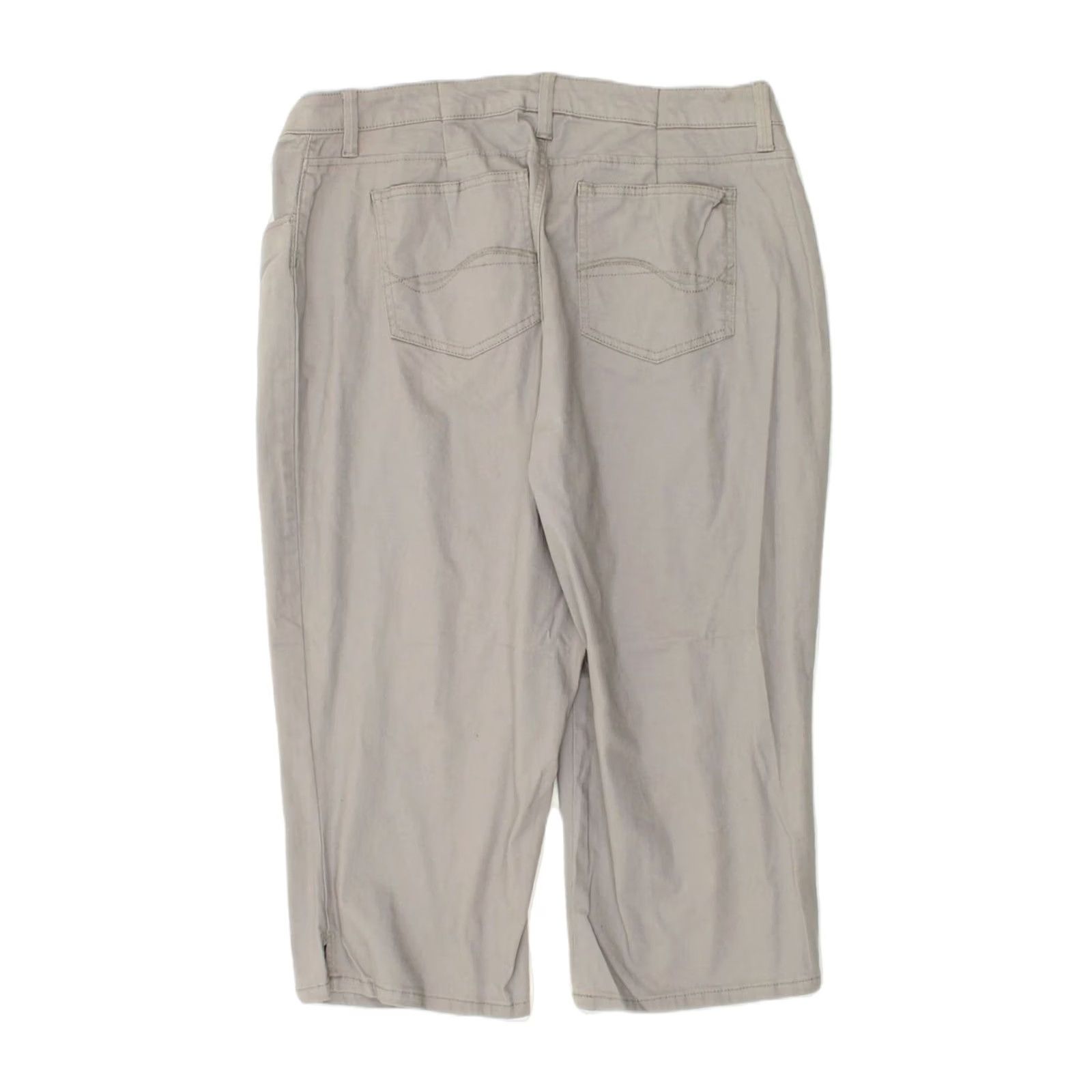 Lee LEE Womens Capri Trousers Grey Cotton W36 L20 Low Waist Size 25" / US 0 / IT 36 - 2 Thumbnail