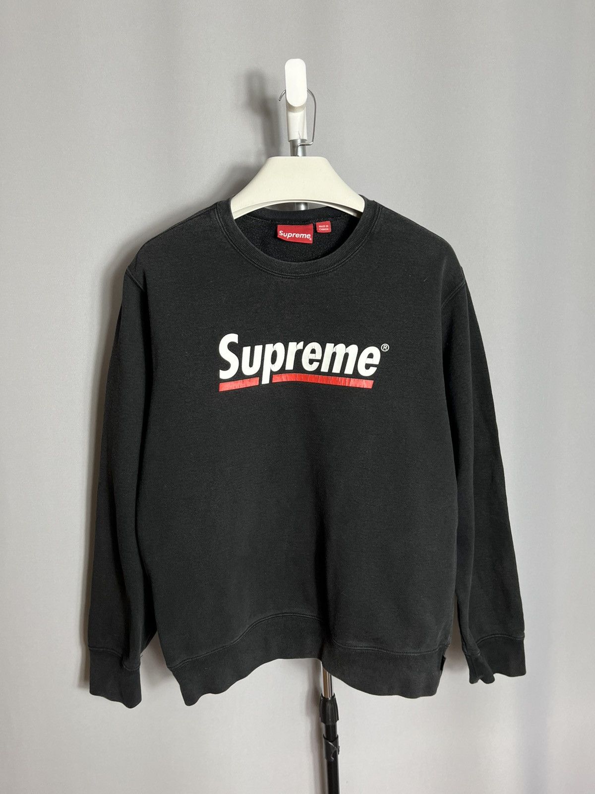 Supreme Supreme Underline Logo Crewneck Black Mens Print Size US M / EU 48-50 / 2 - 1 Thumbnail