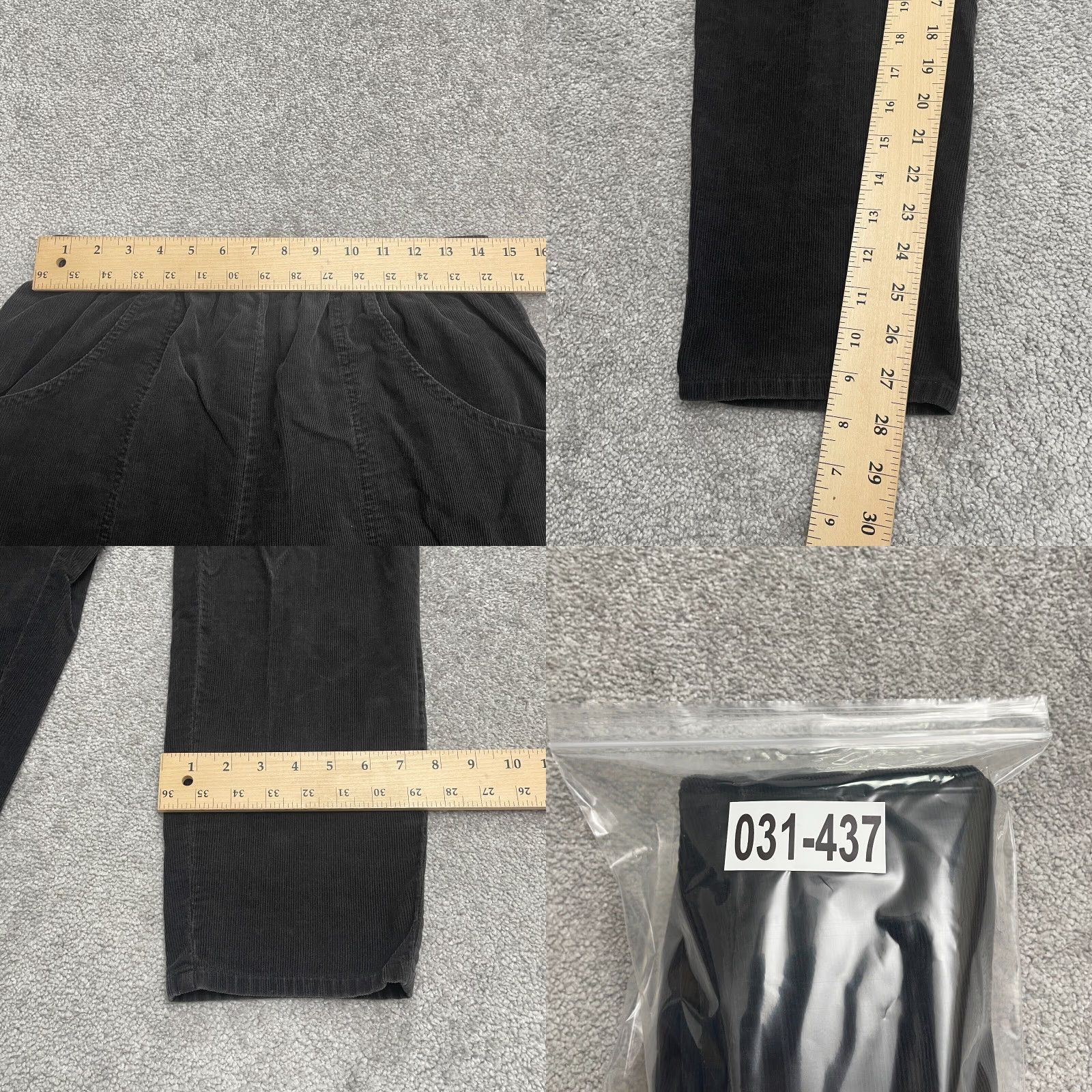 Coldwater Creek Cascade Blues Corduroy Pants Womens 12 Short Black Elastic Waist Pockets 29x27.5 Size 34" / US 12 / IT 48 - 8 Thumbnail