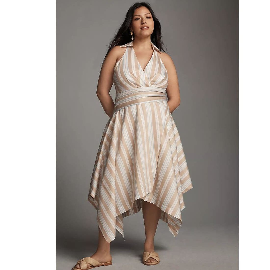 Anthropologie New Anthropologie Maeve Asymmetrical Wrap Shirt Dress $180 Size XL / US 12-14 / IT 48-50 - 1 Thumbnail