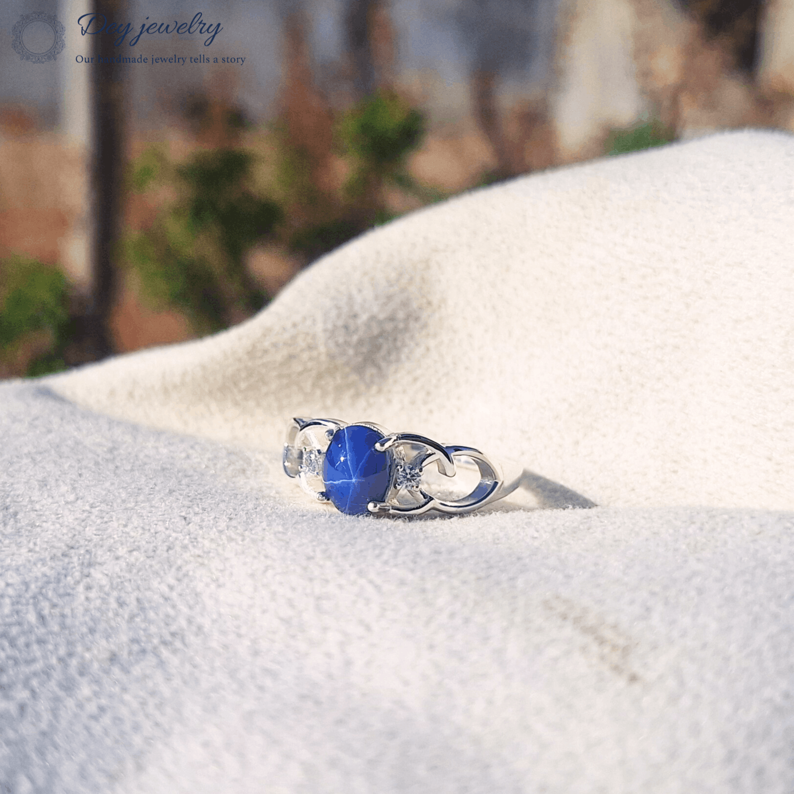 Other Star Blue Sapphire Ring 925 Sterling Silver For Anniversary Size ONE SIZE - 8 Thumbnail