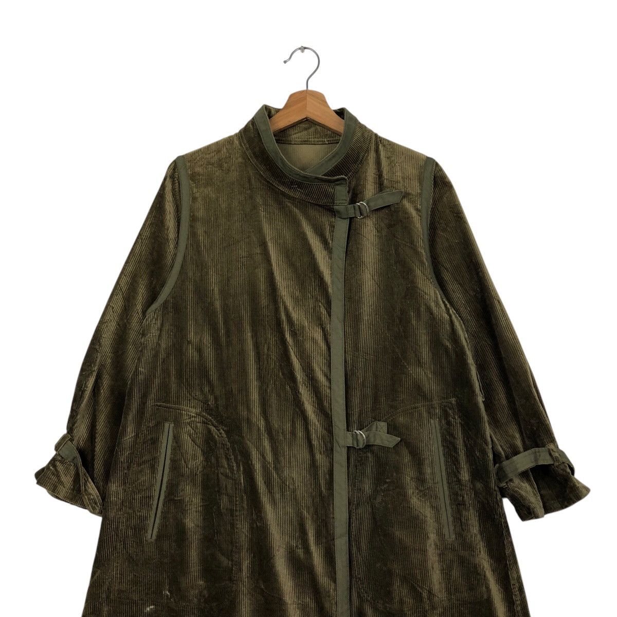 Issey Miyake 📌Vintage Long Jacket Corduroy Rain Pearl Hidden Collar Size US M / EU 48-50 / 2 - 9 Thumbnail