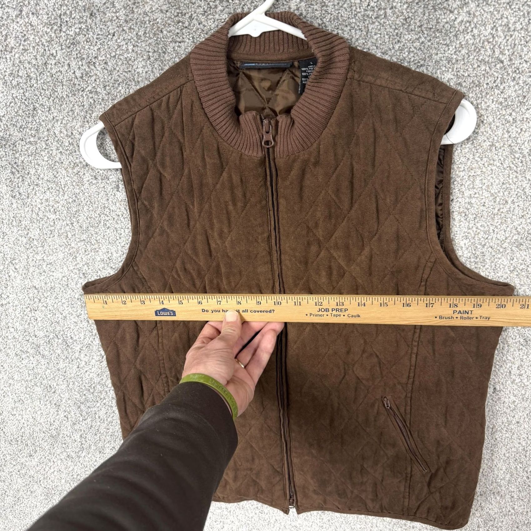 Vintage Relativity Vest L Brown Quilted Polyester Insulated Full Zip Pockets Womens Vintage: No Casual Outdoor Travel Vest Size L / US 10 / IT 46 - 3 Thumbnail