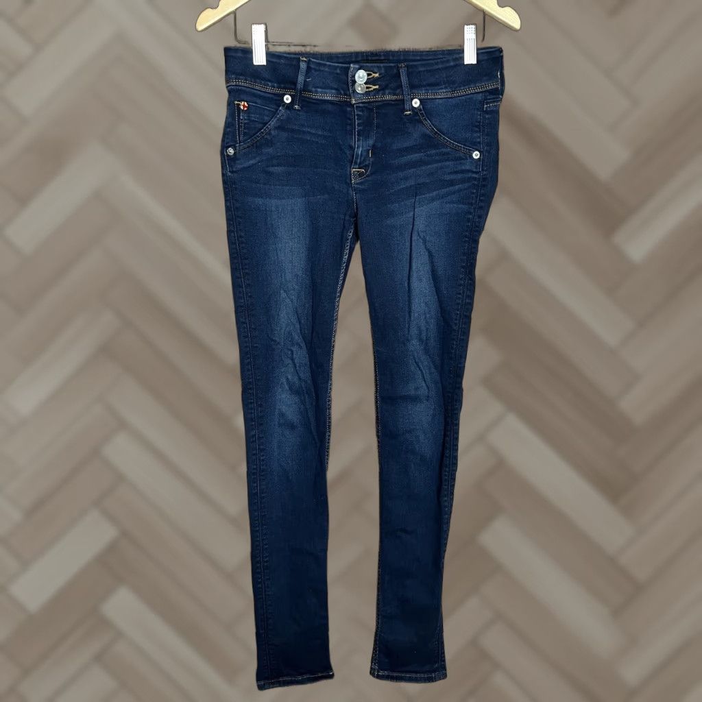 Hudson Hudson Womens Jeans Blue Denim Straight Skinny Size 27 x 30 High Rise 27 Regular Dark Wash Womens Jeans Size 27" / US 4 / IT 40 - 1 Thumbnail