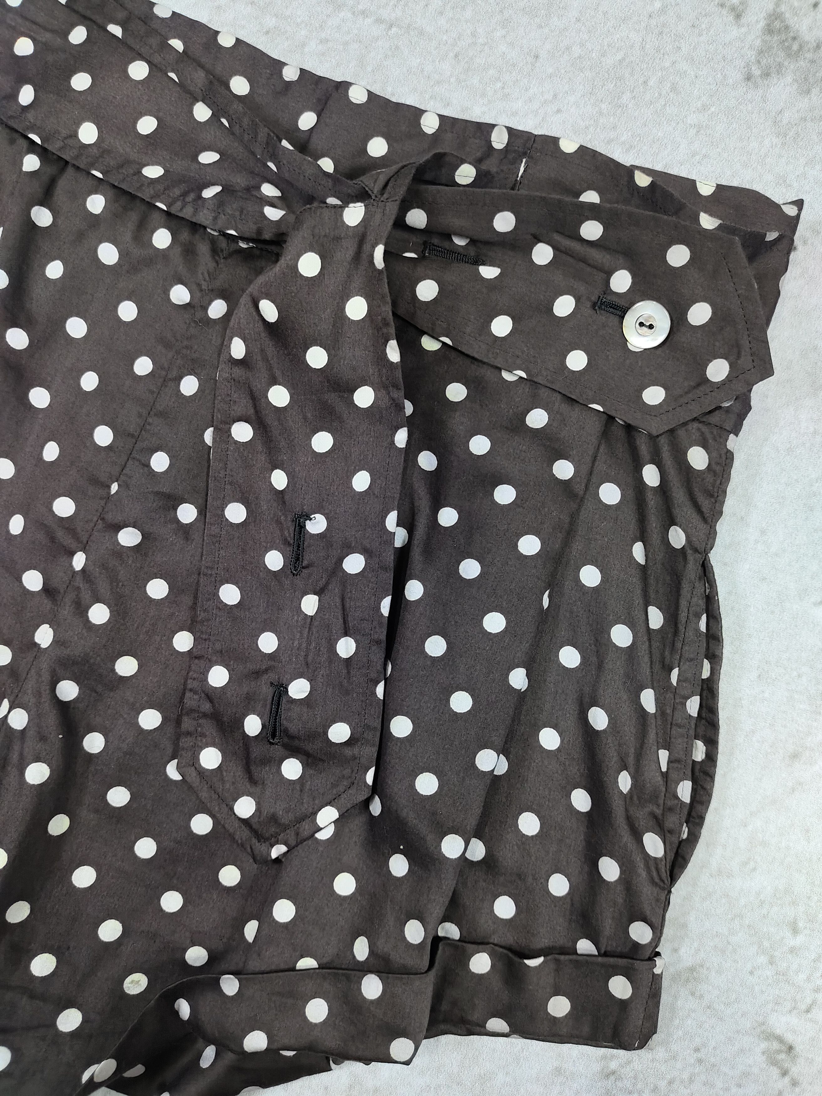 Junko Shimada 49AV Junko- 90s Archive Asymmetric PolkaDot Wrap Shorts Size 31" - 8 Thumbnail