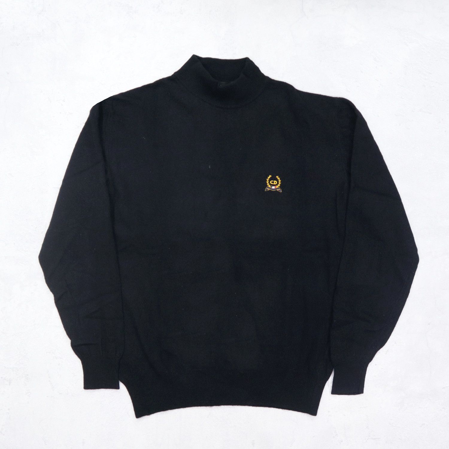 Mini Logo Embroidered Turtleneck Sweatshirt Made In Italy