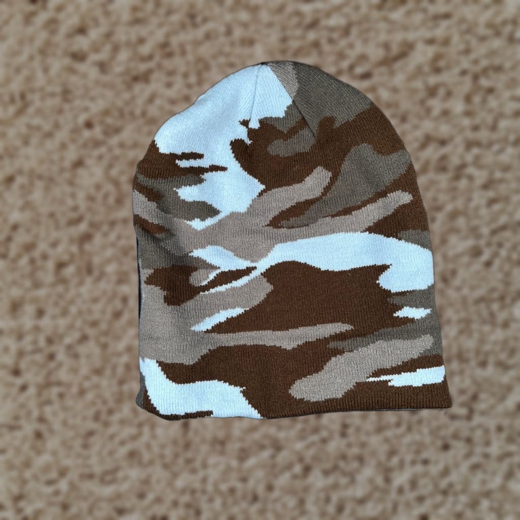 Vintage Capamerica Beanie Cap Adult One Size Blue Gray Camo Knit 100% Acrylic Outdoor Knit Beanie Capamerica Cap Adults One Size Blue Gray Camouflage Outdoor Size ONE SIZE - 1 Thumbnail