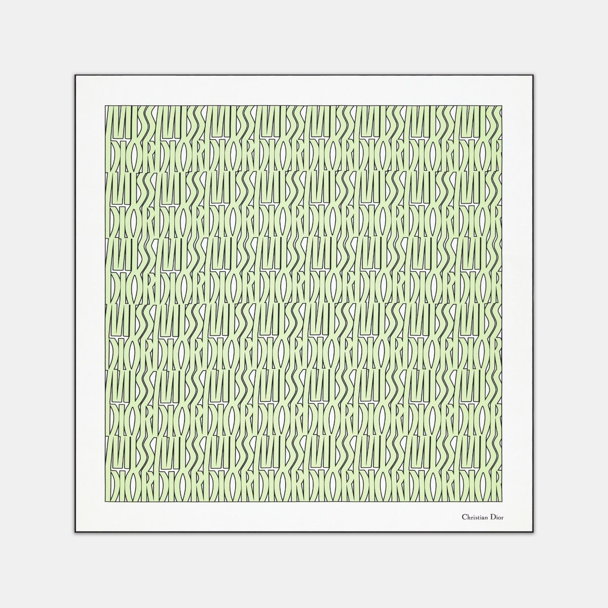 Dior o1bcso1str0226 Size:OS/90 Square Scarf in White/Pale Green Size ONE SIZE - 3 Thumbnail