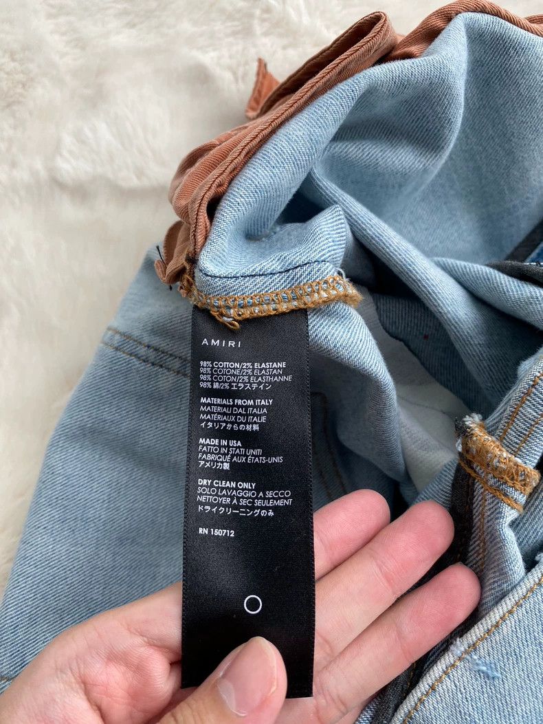 Amiri Amiri Washed Blue Patchwork Denim Jean Size US 36 / EU 52 - 4 Thumbnail