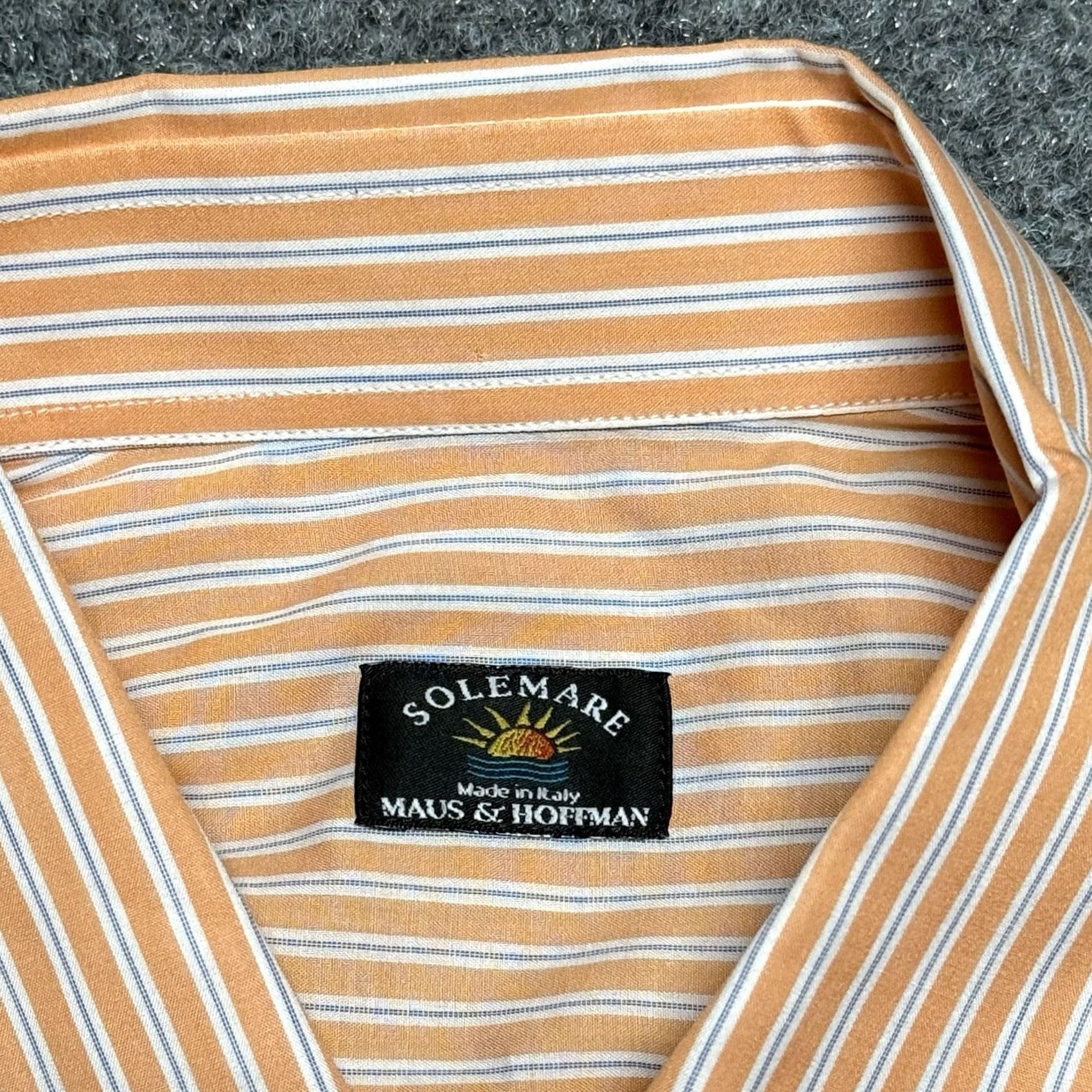 Vintage Solemare Maus & Hoffman Shirt Mens L Orange White Striped Short Sleeve Button-Up Collar-Down Casual Size US L / EU 52-54 / 3 - 3 Thumbnail