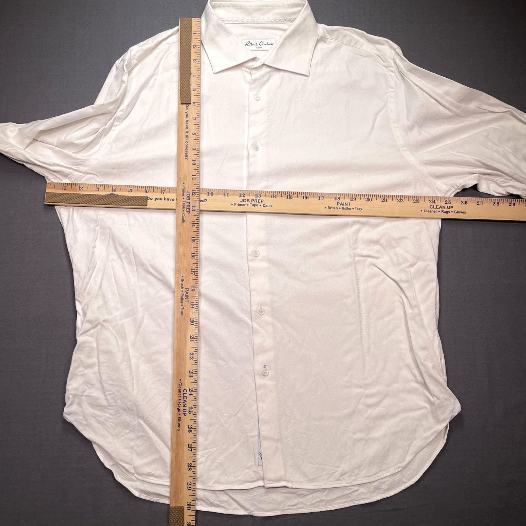 Robert Graham Robert Graham Shirt Mens 44 White Herringbone Long Sleeve Stretch Button-Up Size US XXL / EU 58 / 5 - 5 Thumbnail