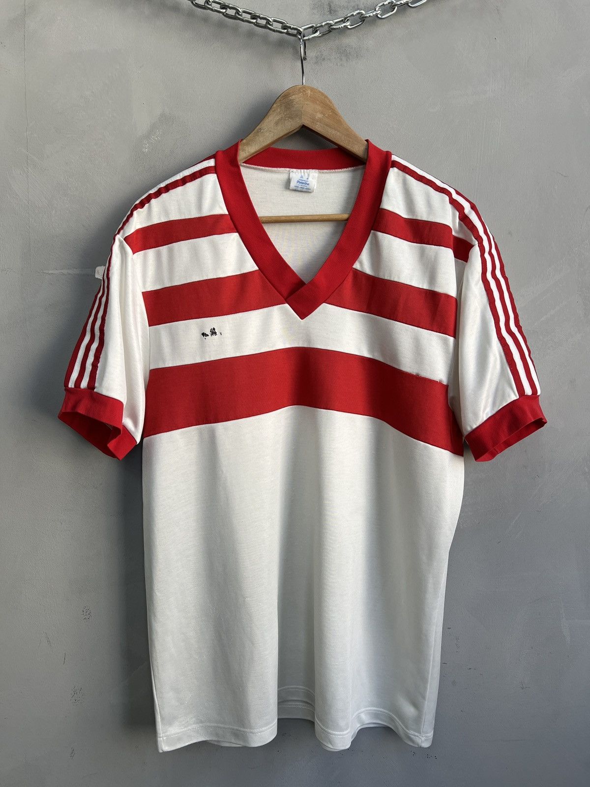 Adidas Adidas Red White Soccer Jersey Vintage west Germany Size US L / EU 52-54 / 3 - 1 Thumbnail
