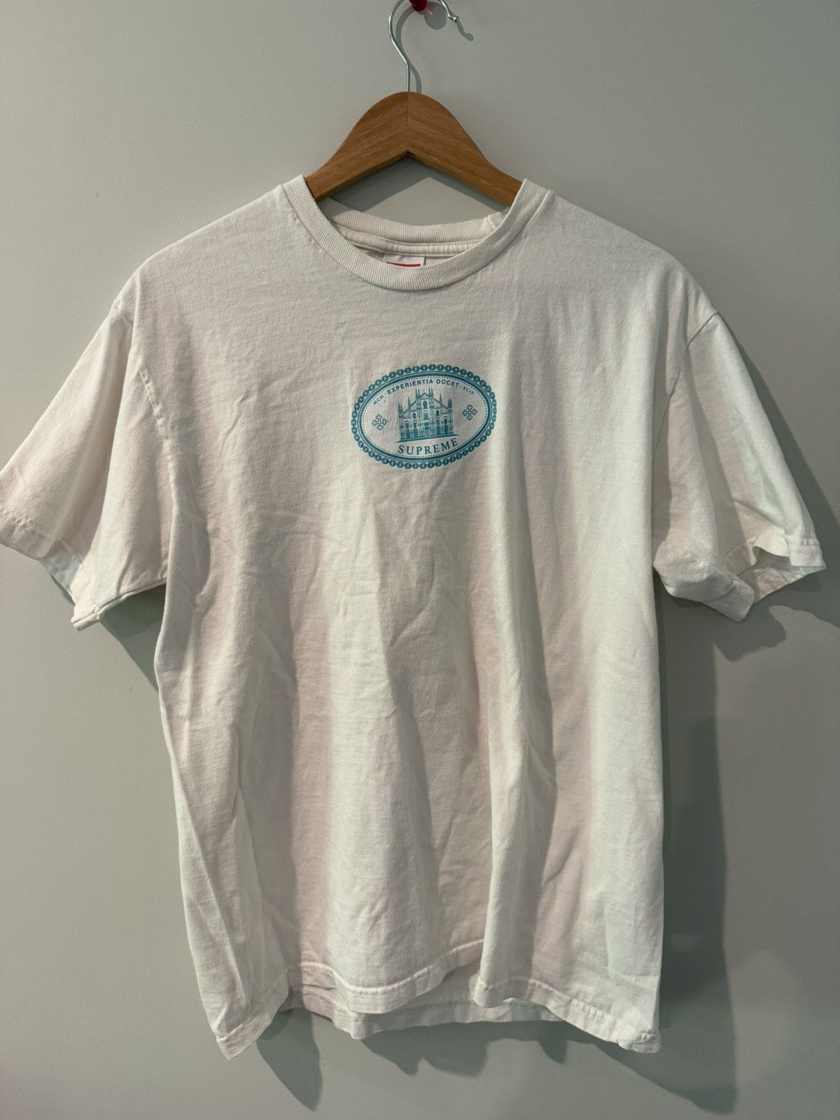 Supreme Supreme experientia White tee. Blue Logo. Mens size Medium. Size US M / EU 48-50 / 2 - 1 Thumbnail
