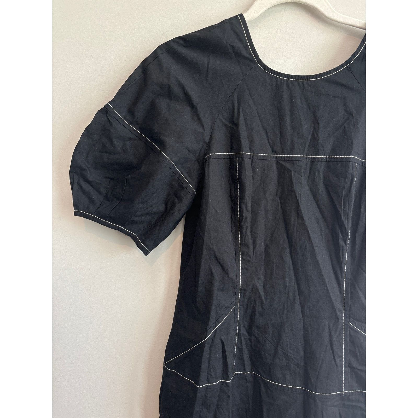 Madewell NWT Madewell Puff-Sleeve Drop-Waist Midi Dress Black Size 2 Size XS / US 0-2 / IT 36-38 - 5 Thumbnail