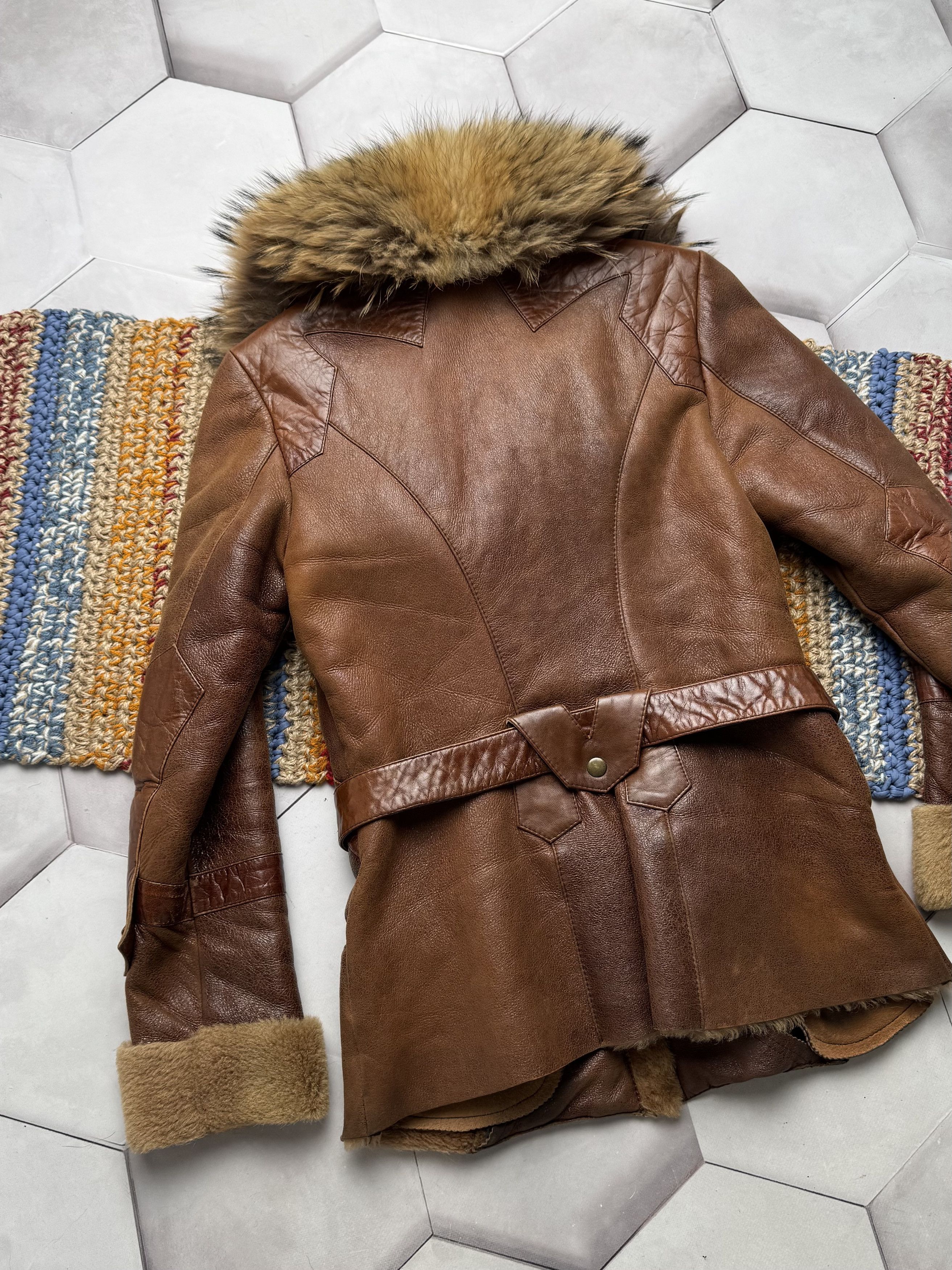 Japanese Brand Vintage Real Sheepskin Coat (E4) Size S / US 4 / IT 40 - 14 Thumbnail