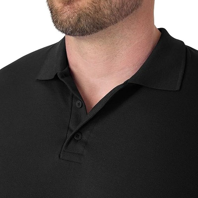 Hanes Hanes Mens 4XL Black PolyCotton Short Sleeve Polo Shirt Size US XXL / EU 58 / 5 - 4 Thumbnail
