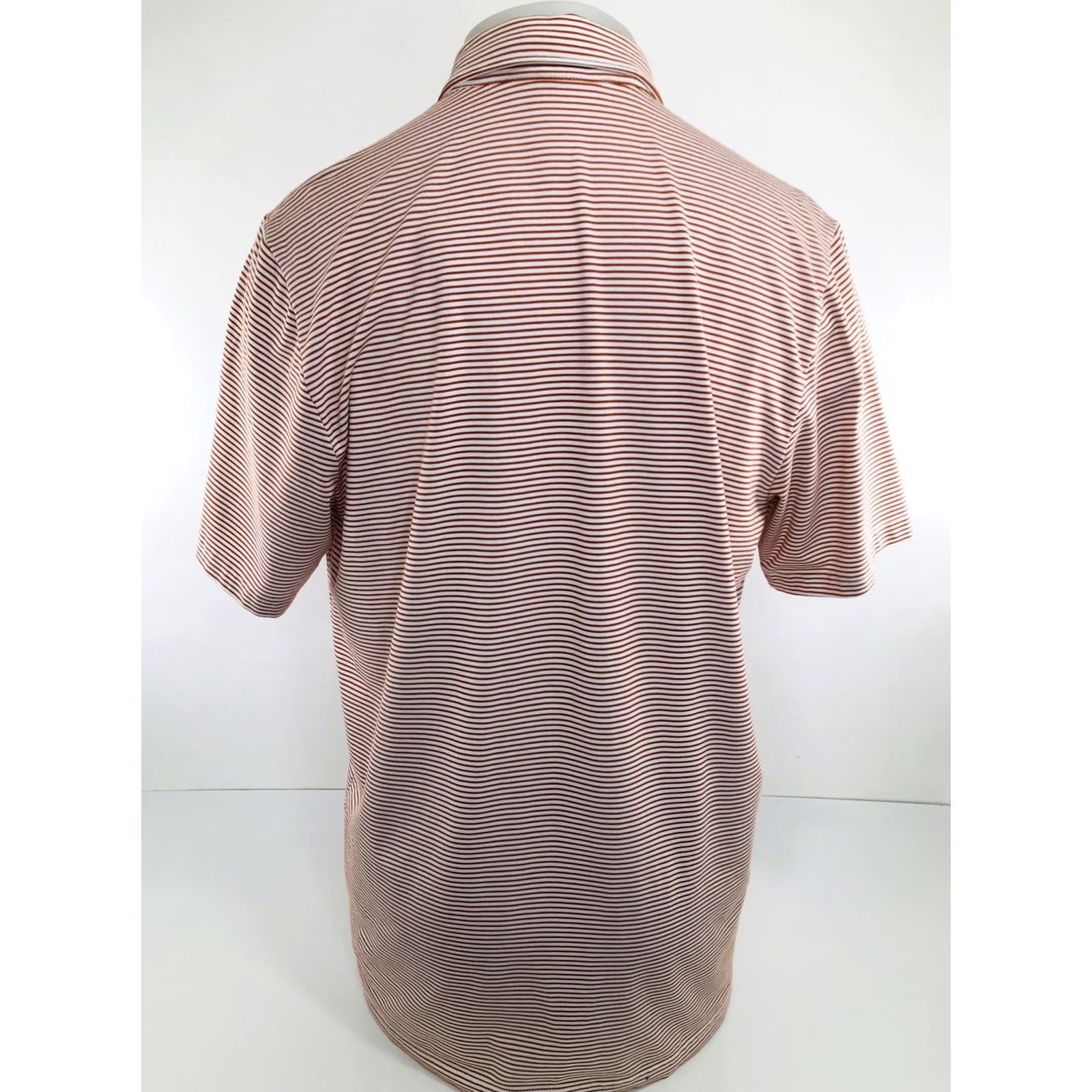 Vintage Criquet Polo Shirt Embroidered Mens L Striped Short Sleeve Orange White Horizontal Stripe Vintage? Size US L / EU 52-54 / 3 - 4 Thumbnail