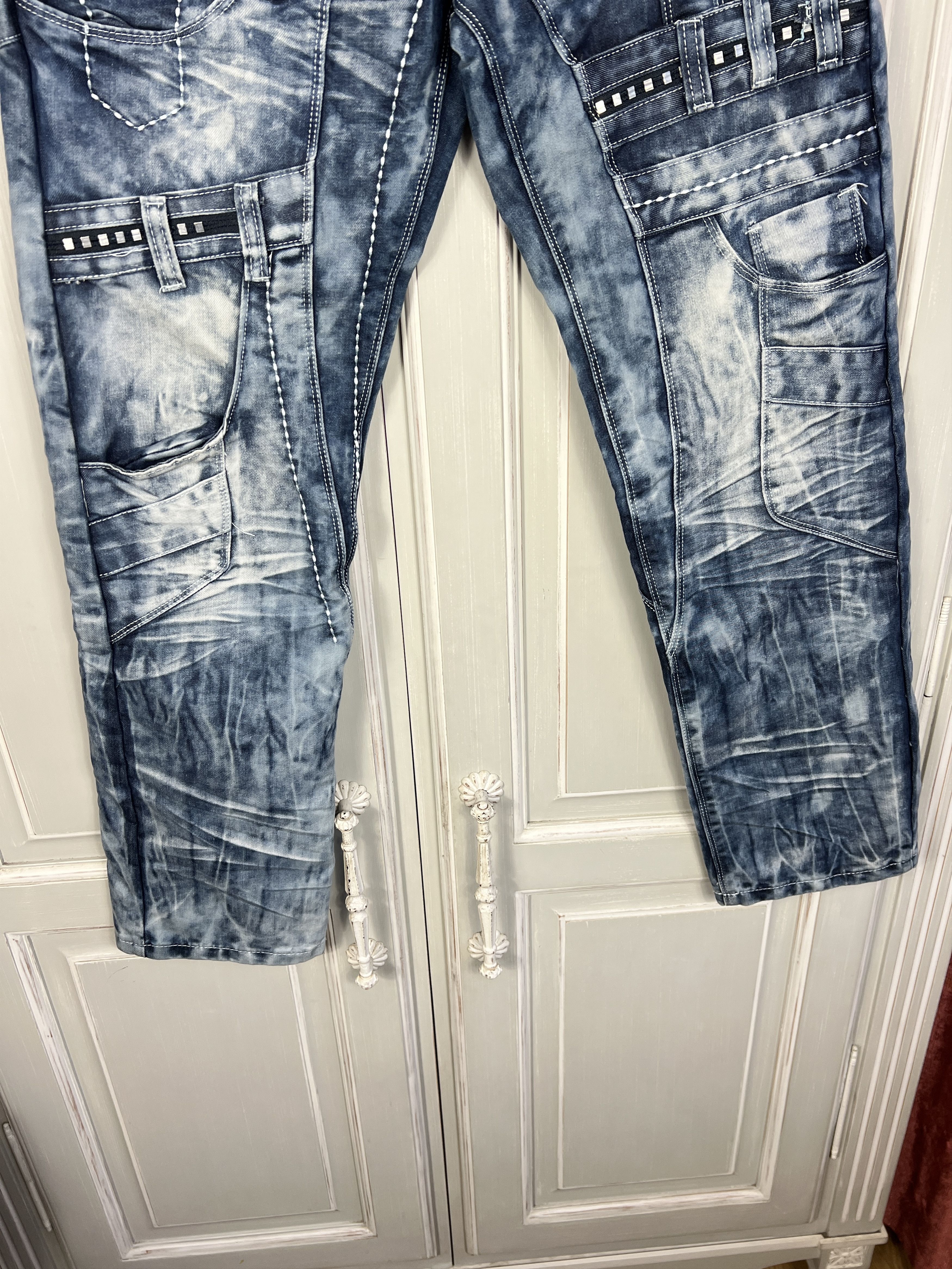 Japanese Brand VINTAGE KOSMO LUPO JAPANESE ARCHIVAL PATCHWORK JEANS Size US 32 / EU 48 - 4 Thumbnail