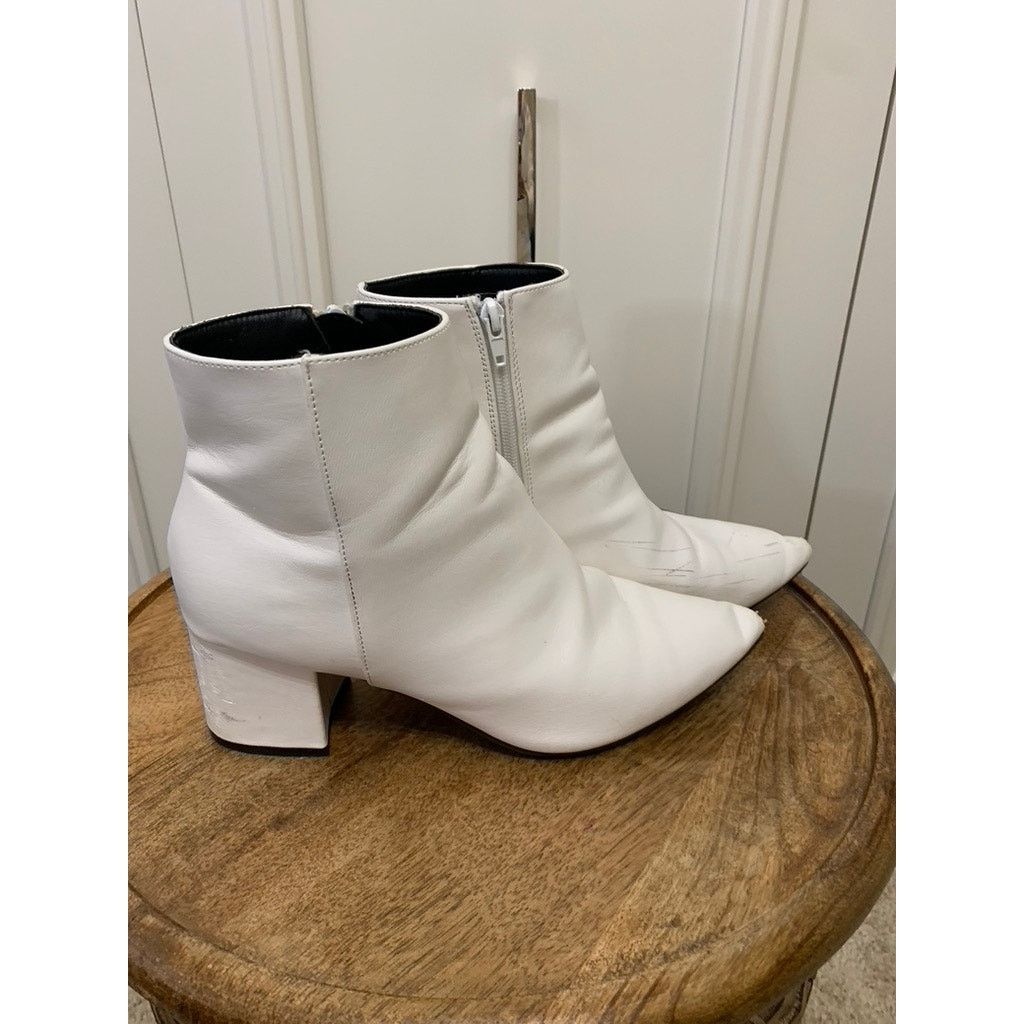 Shein SHEIN Women's White Ankle Booties Size 10 Block Heel Casual Size US 10 / IT 40 - 6 Thumbnail