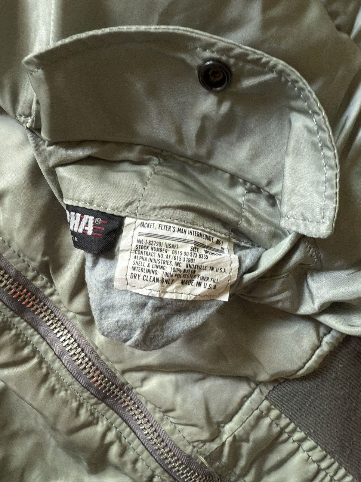 Alpha Industries × Vintage Vintage 1990s Alpha Industries MA-1 Flight Bomber Jacket Size US L / EU 52-54 / 3 - 4 Thumbnail