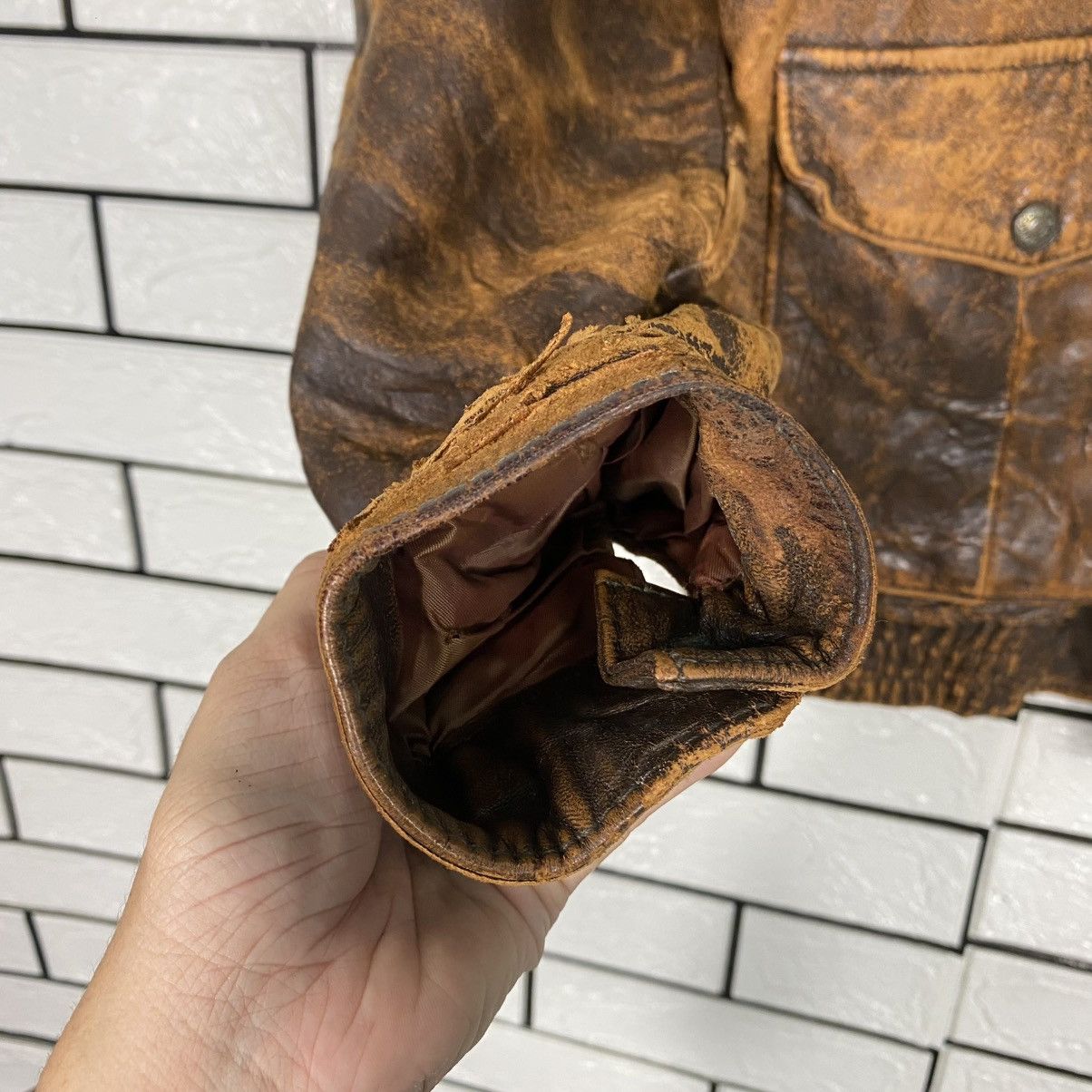 Vintage 🔥VINTAGE FLY LEATHER JACKET BLANKET AERO LEATHER Size US M / EU 48-50 / 2 - 14 Thumbnail