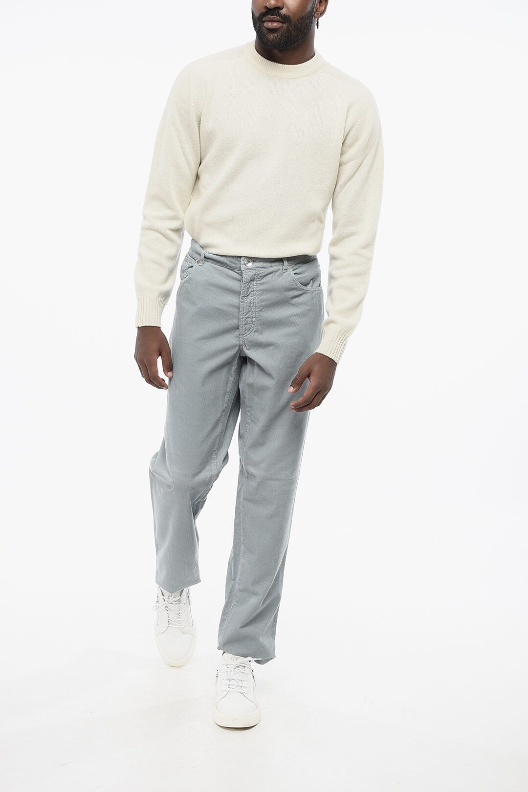 Brunello Cucinelli og1mm0725 5-Pocketed Corduroy Pant in Grey Size US 40 / EU 56 - 3 Thumbnail