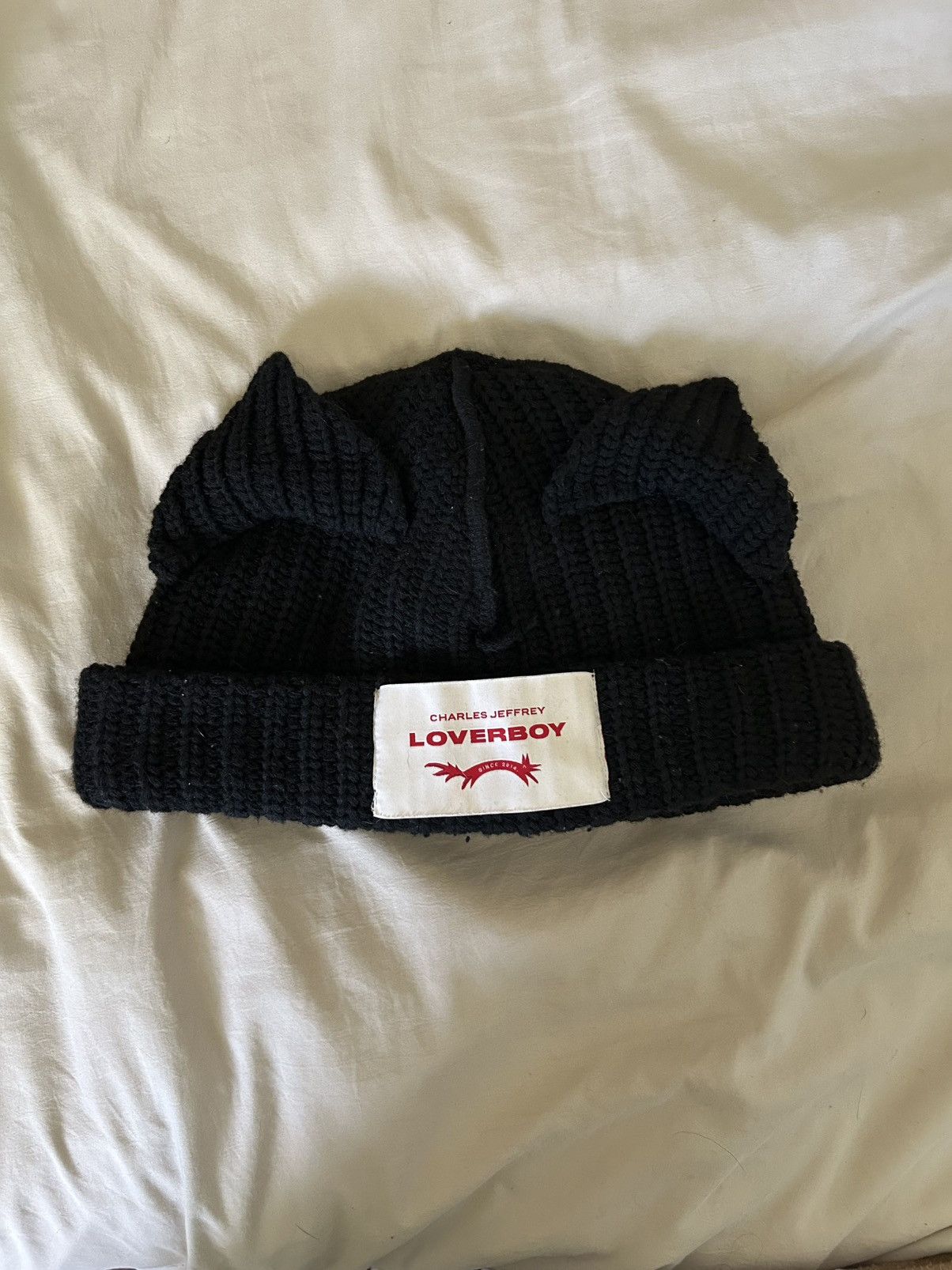 Charles Jeffrey LOVERBOY Charles Jeffery Loverboy Black Chunky Ears Beanie Size ONE SIZE - 1 Thumbnail