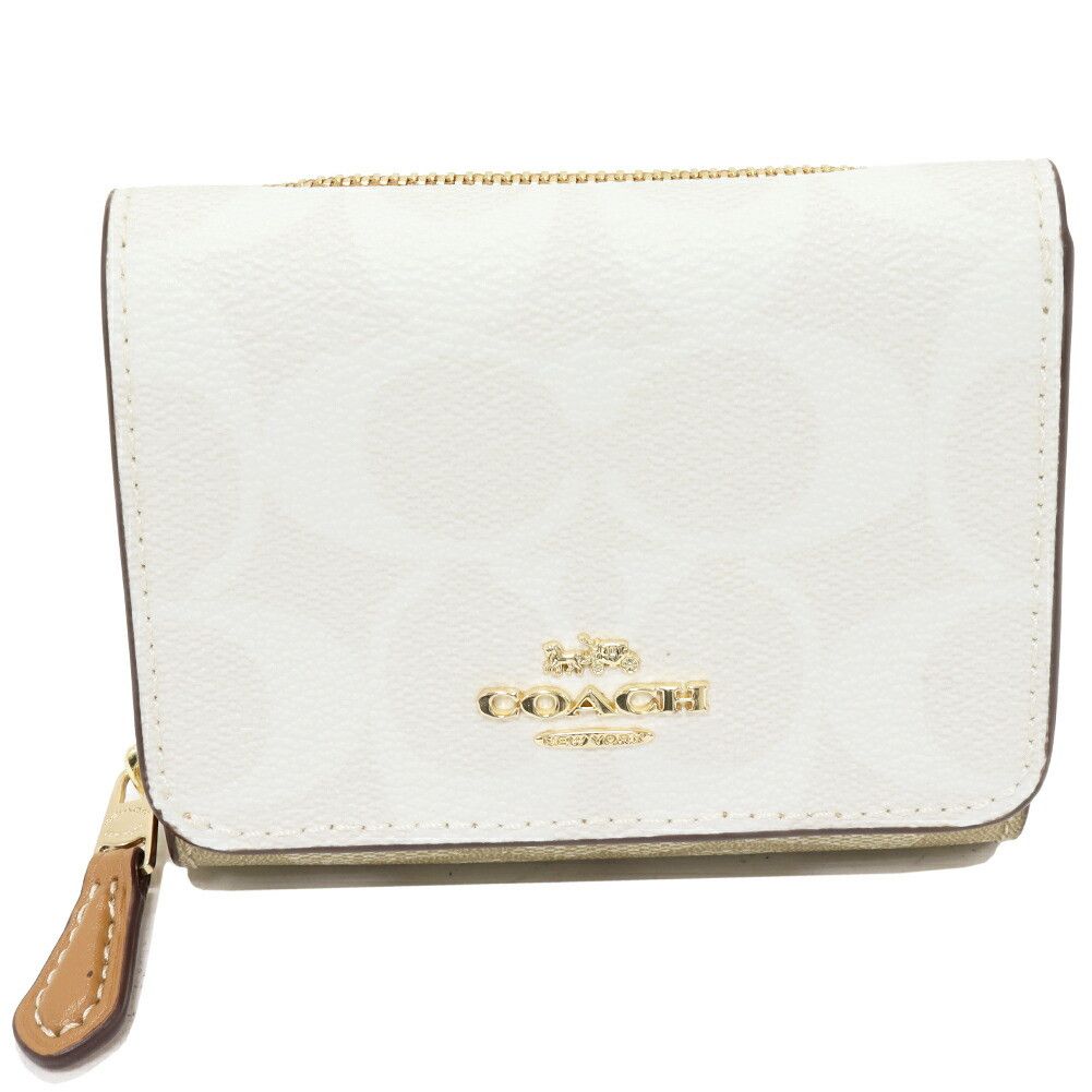 Coach Coach Signature PVC Canvas Trifold Wallet Canvas Short Wallet 78081 IMRFI DUTY FREE for USA