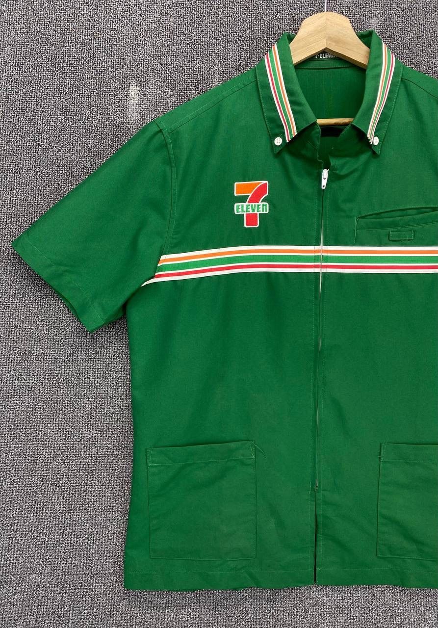 Japanese Brand × Vintage Vintage 90's 7 ELEVEN Uniform Workwear Zip Up Jacket Size US L / EU 52-54 / 3 - 3 Thumbnail