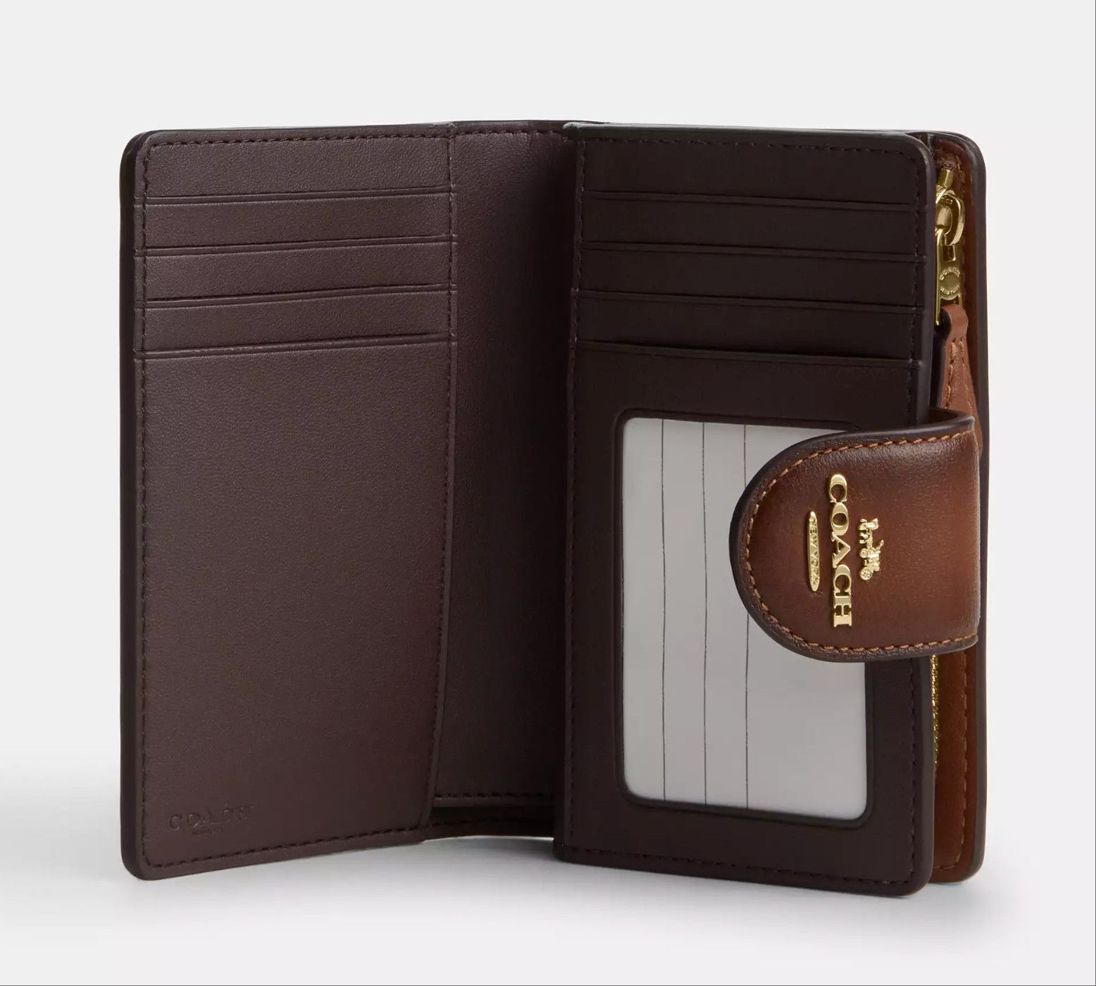 Coach Medium Corner Zip Wallet CEC27 Gold/Redwood Size ONE SIZE - 8 Thumbnail