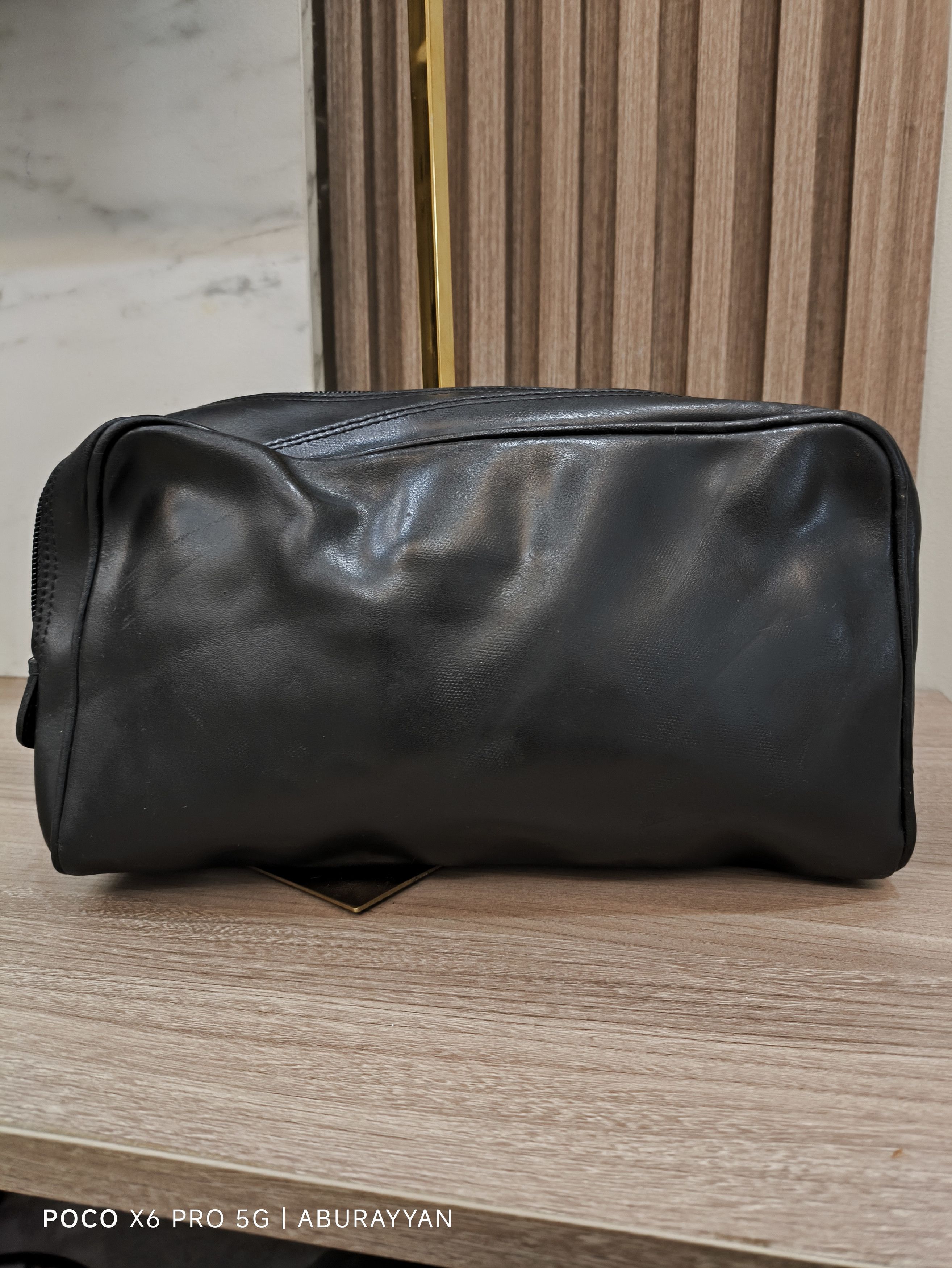 Versace Gianni Versace Travel Clutch Black Leather Bag Size ONE SIZE - 4 Thumbnail
