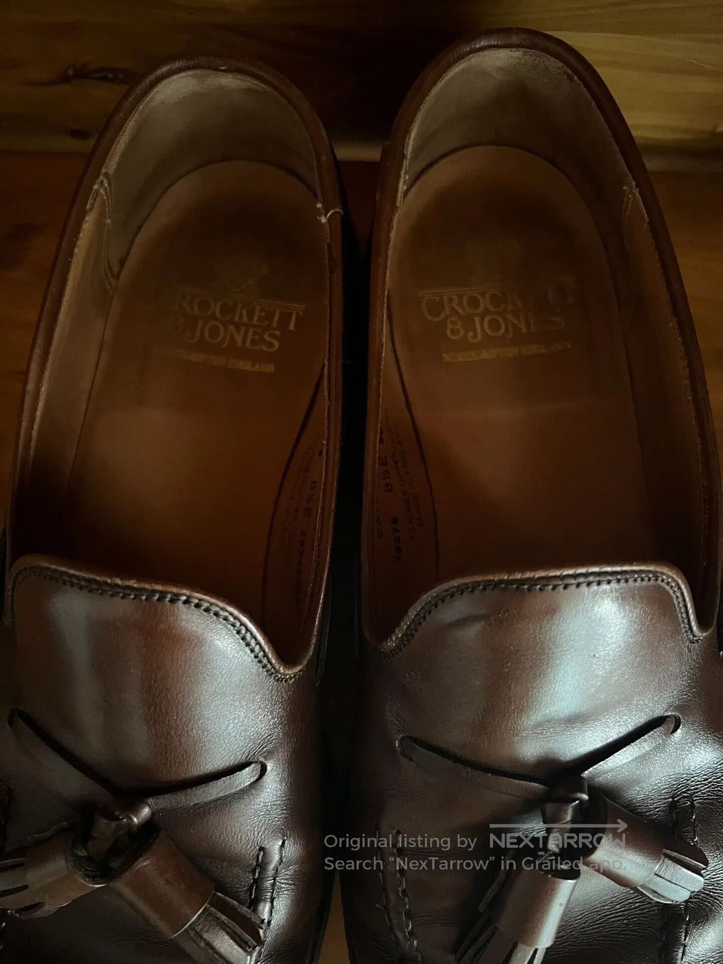Crockett & Jones brown leather penny loafers for gentlemen. Size US 8.5 / EU 41-42 - 7 Thumbnail