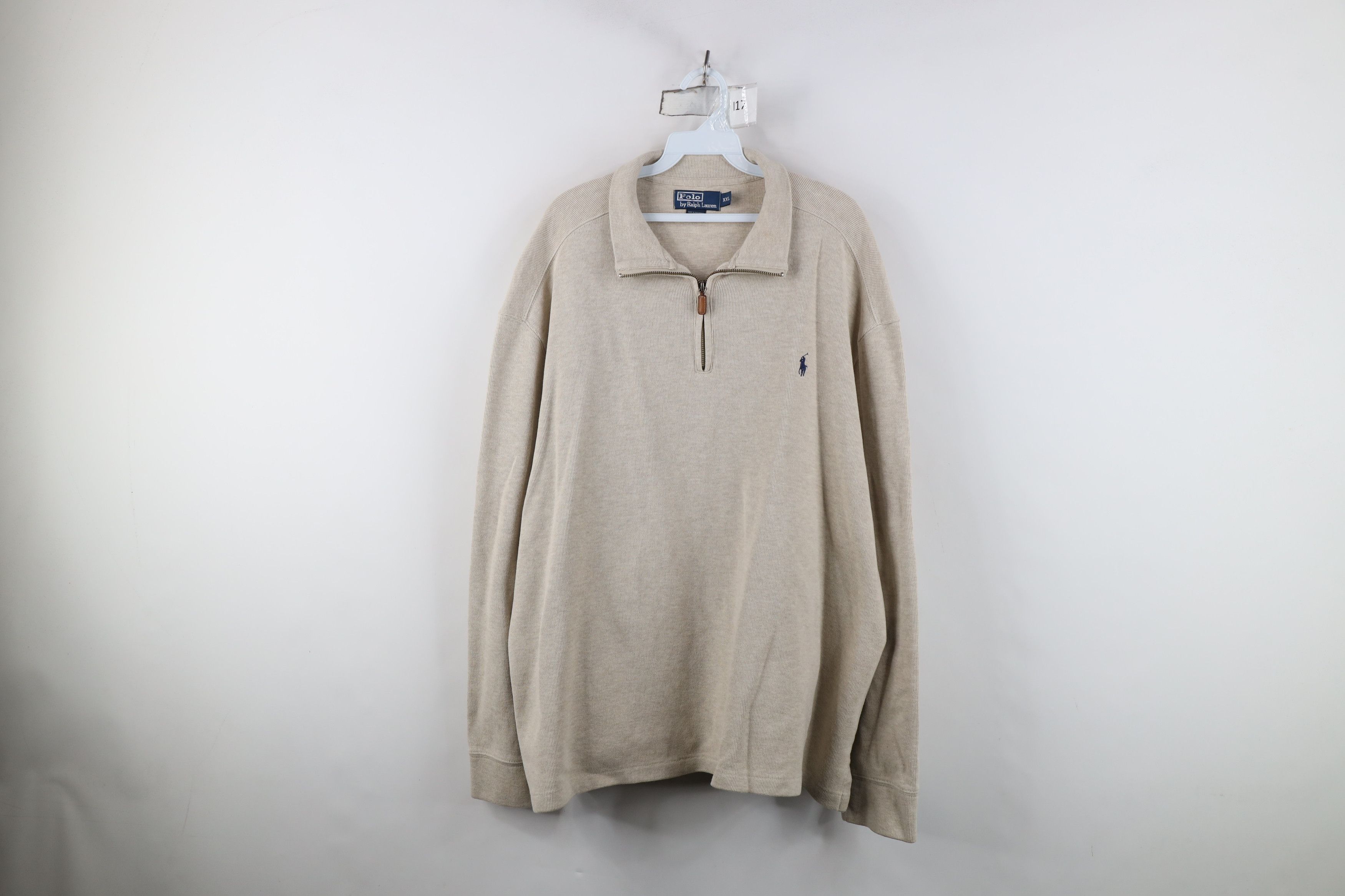 Ralph Lauren Vintage 90s Ralph Lauren Cotton Ribbed Knit Half Zip Sweater Size US XXL / EU 58 / 5 - 1 Thumbnail