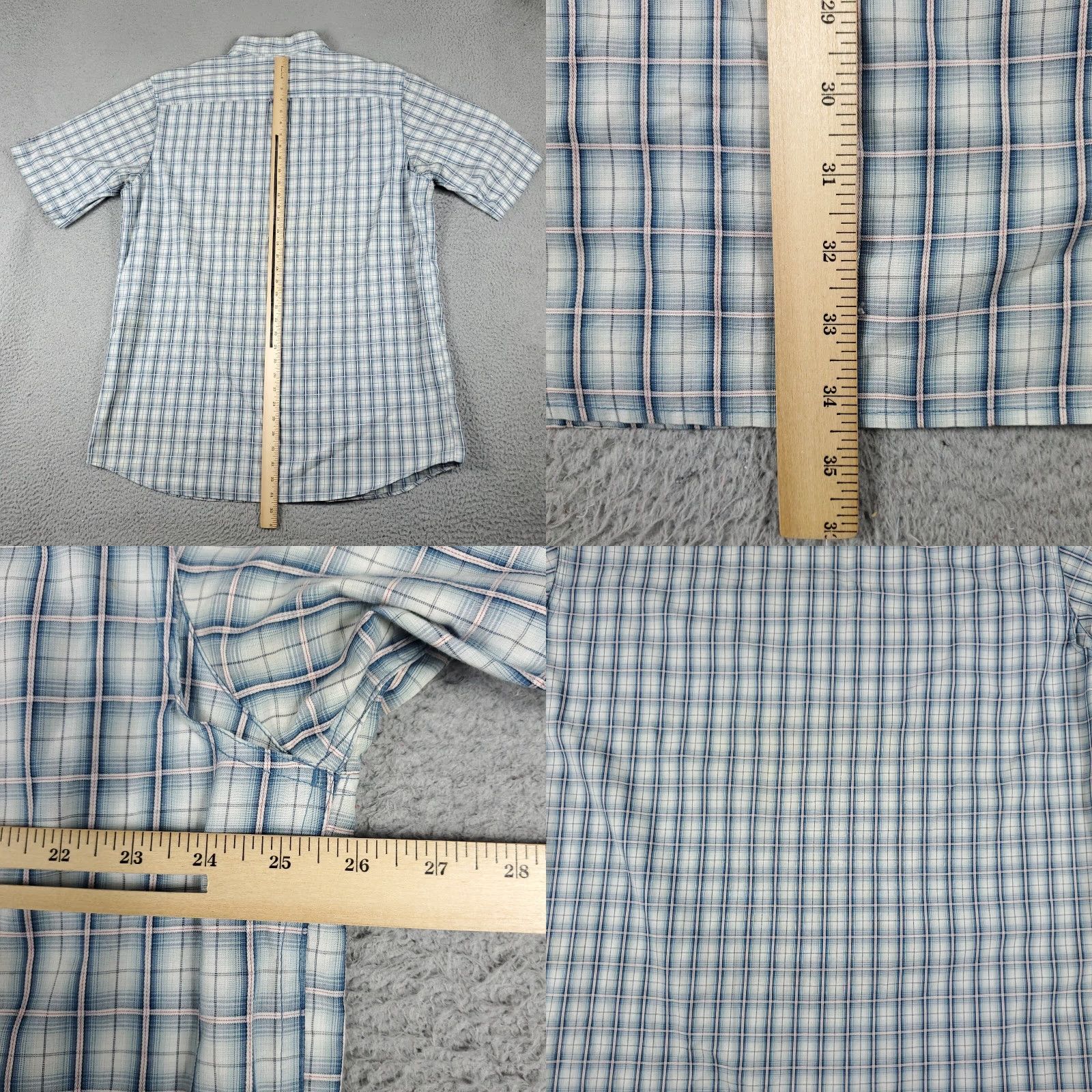 Vintage Columbia Shirt Mens XLT Blue Plaid Button Up Short Sleeve Stained Size US XL / EU 56 / 4 - 8 Thumbnail