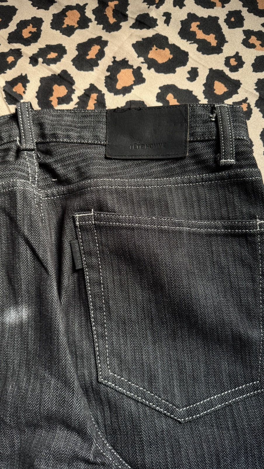 Tete Homme TETE HOMME Issey Miyake Japan Herringbone Twill Denim Grey Size US 31 - 11 Thumbnail