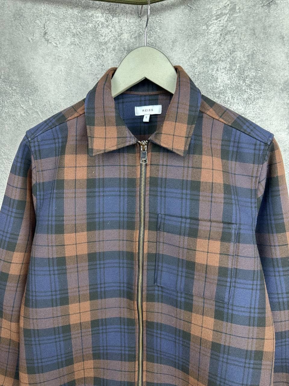 Reiss REISS Etzio Zip-Up Through Checked Overshirt Jacket Wool Size US S / EU 44-46 / 1 - 3 Thumbnail