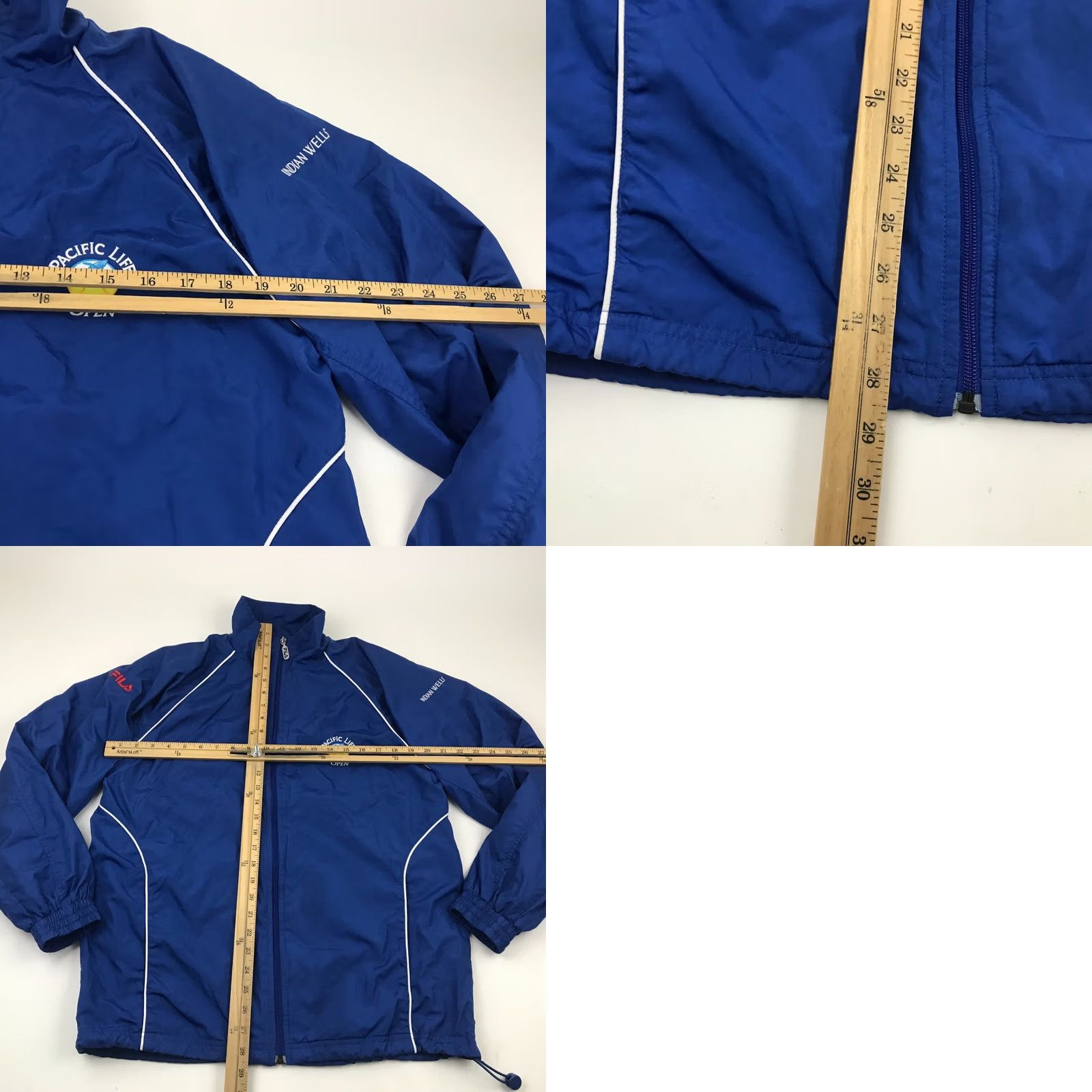 FILA Jacket Windbreaker Blue Full Zip Adult Men Tennis Size Small S
