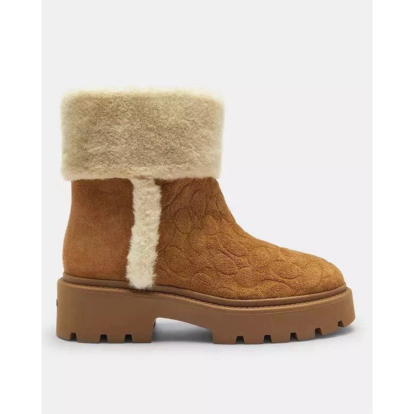 Coach NWT Coach Women's Chunky Sherpa Bootie Suede Tobacco US 8 Size US 8 / IT 38 - 9 Thumbnail