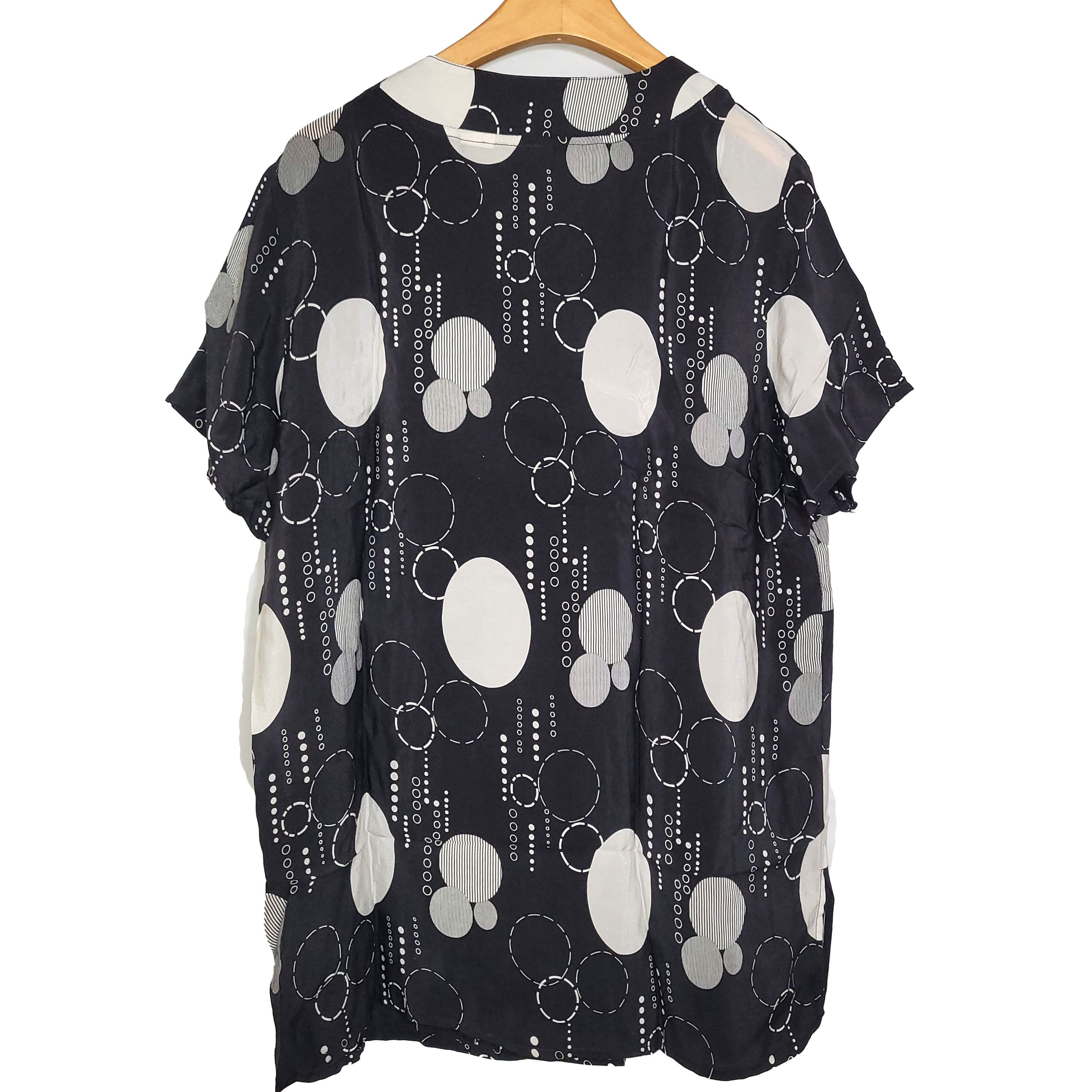 Other Women's 100% Silk Short Sleeve Top Button-Up Shirt SCK214 Size L / US 10 / IT 46 - 2 Thumbnail
