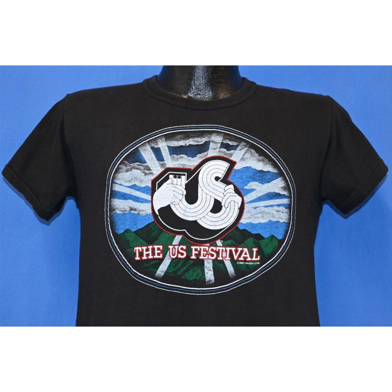 Image of Vintage VTG 80's Us Festival San Bernardino California 1982 Rock Concert Tour T-Shirt S in White (S